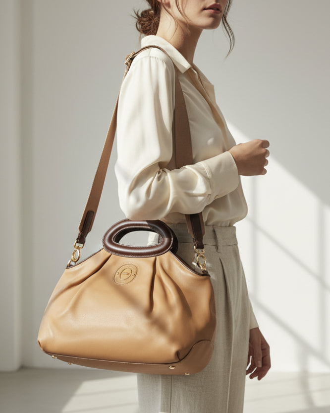 NANNINI borsa spalla donna pelle nero