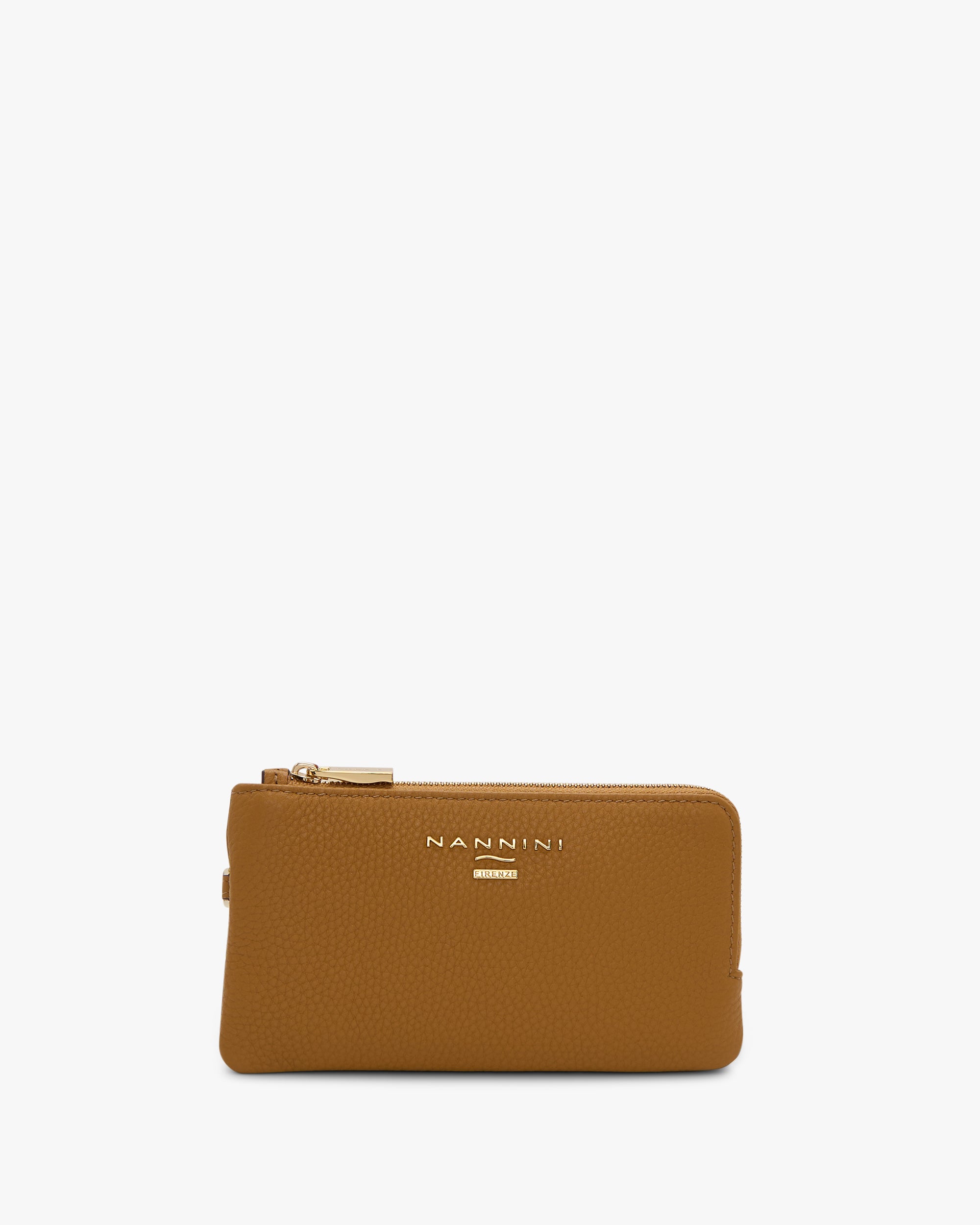 NANNINI Borsa Shopper Ecopelle Effetto Cocco Marrone Chiusura Zip