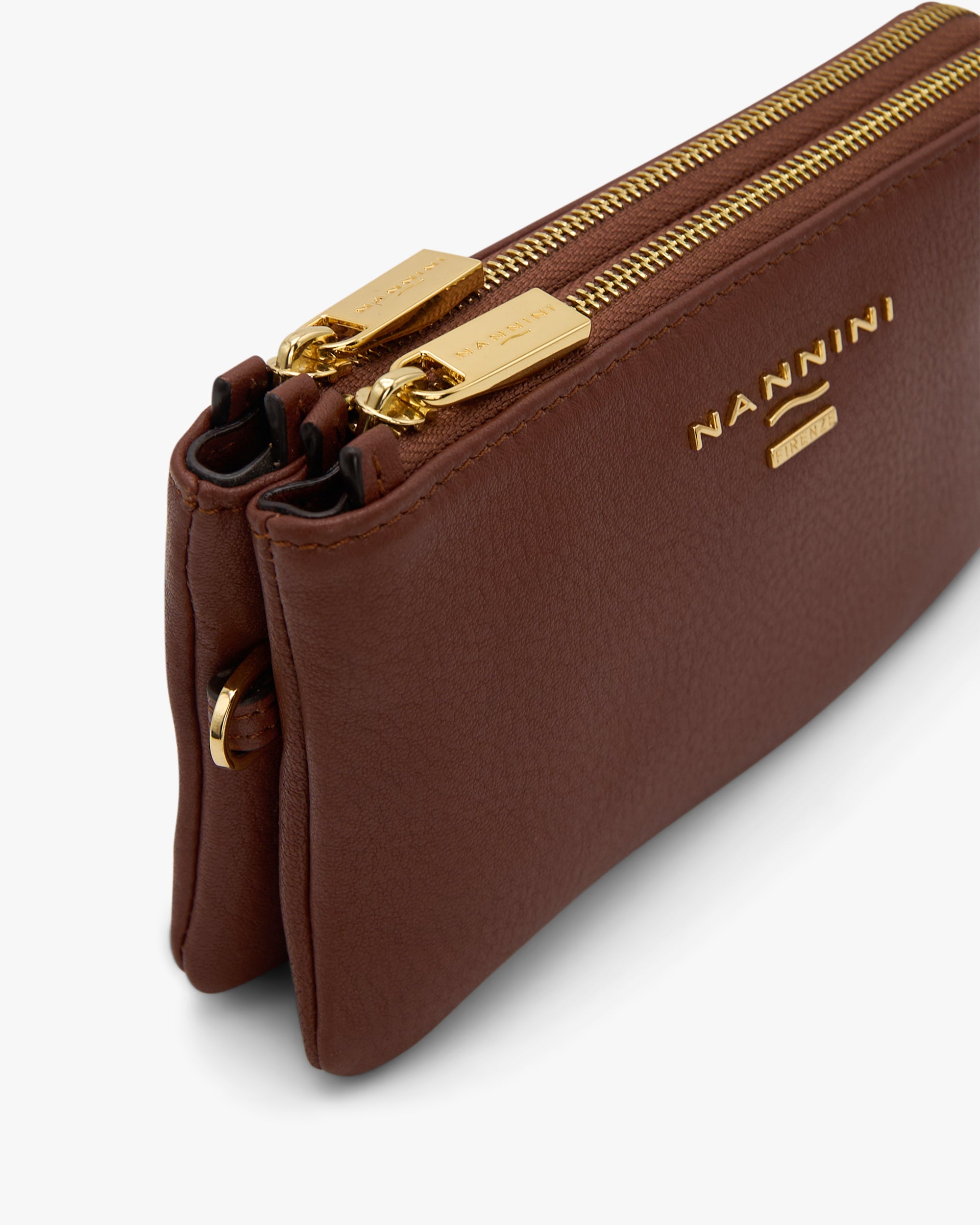 NANNINI borsa secchiello pelle nera martellata media accessorio