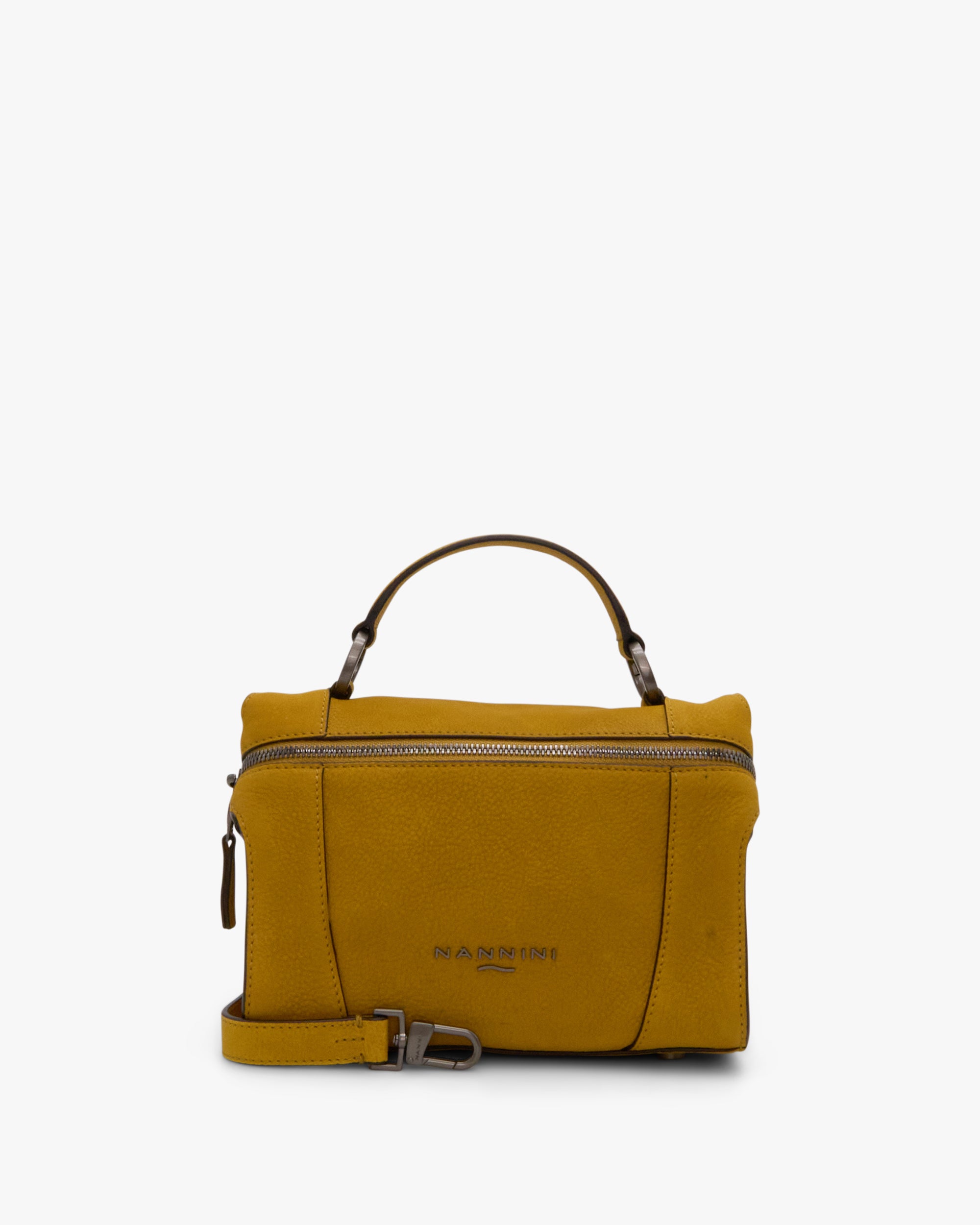 NANNINI borsa spalla donna intrecciata similpelle marrone chiara