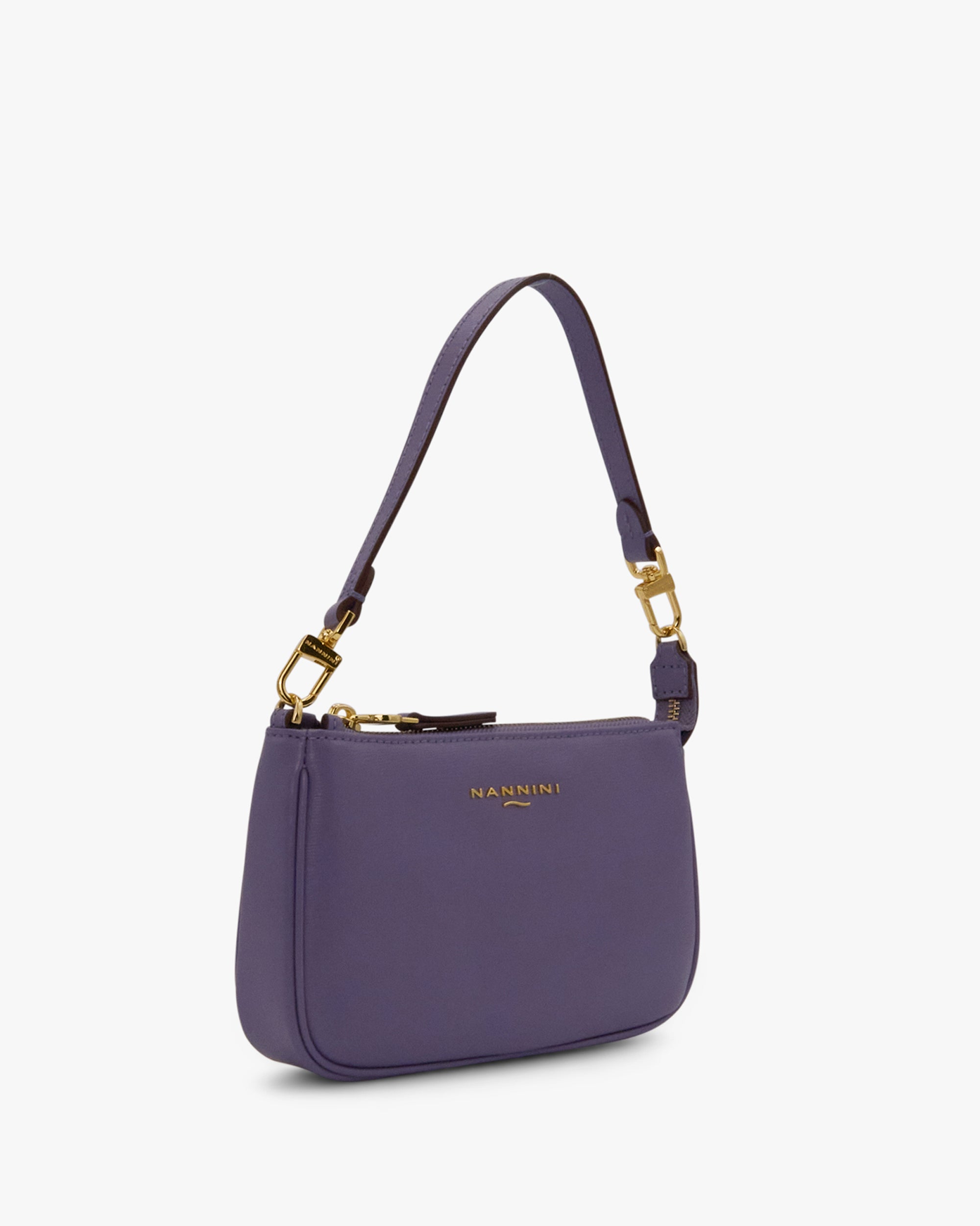NANNINI borsa spalla donna pelle martellata marrone chiusura patta