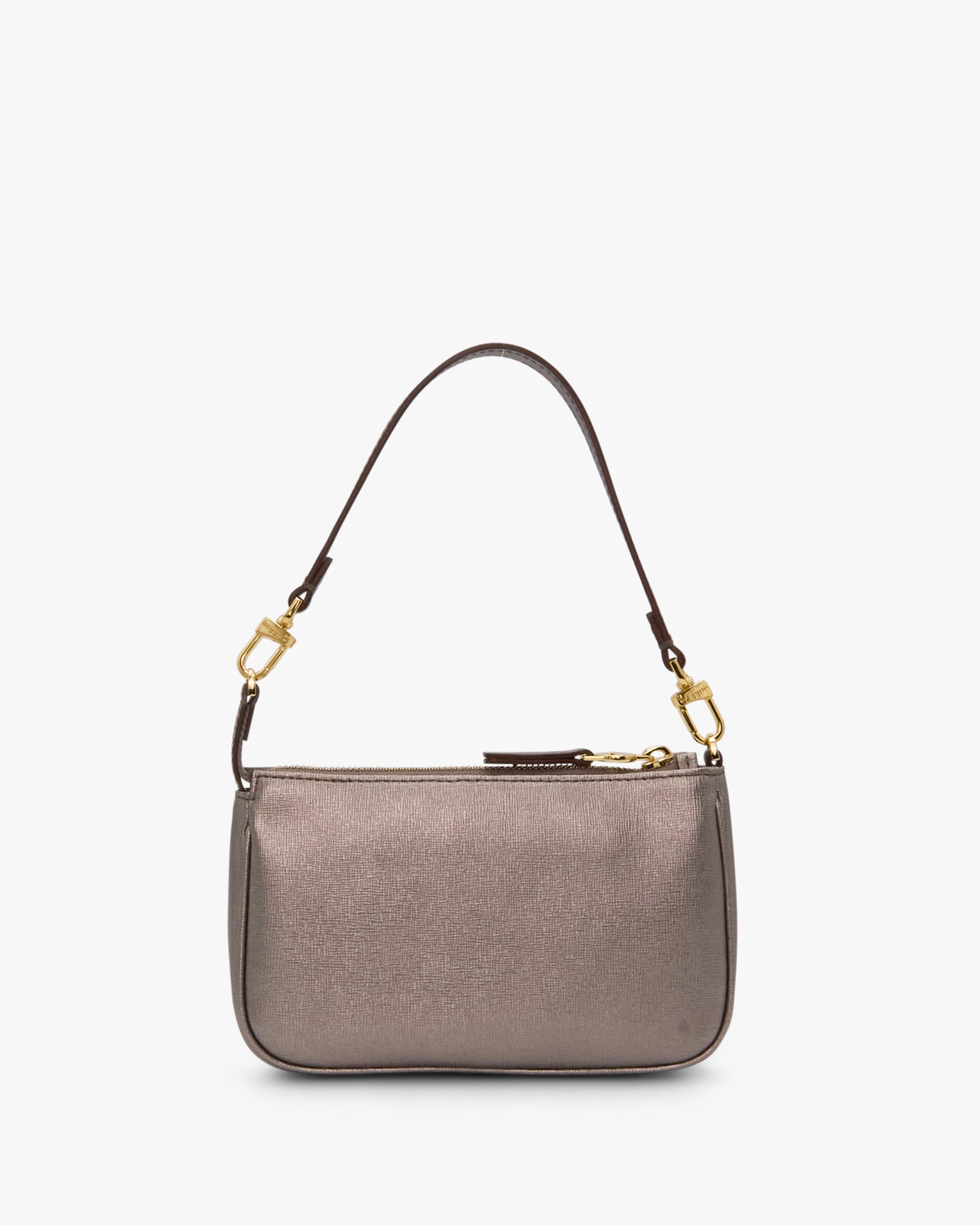 NANNINI borsa secchiello pelle nera con borchie oro
