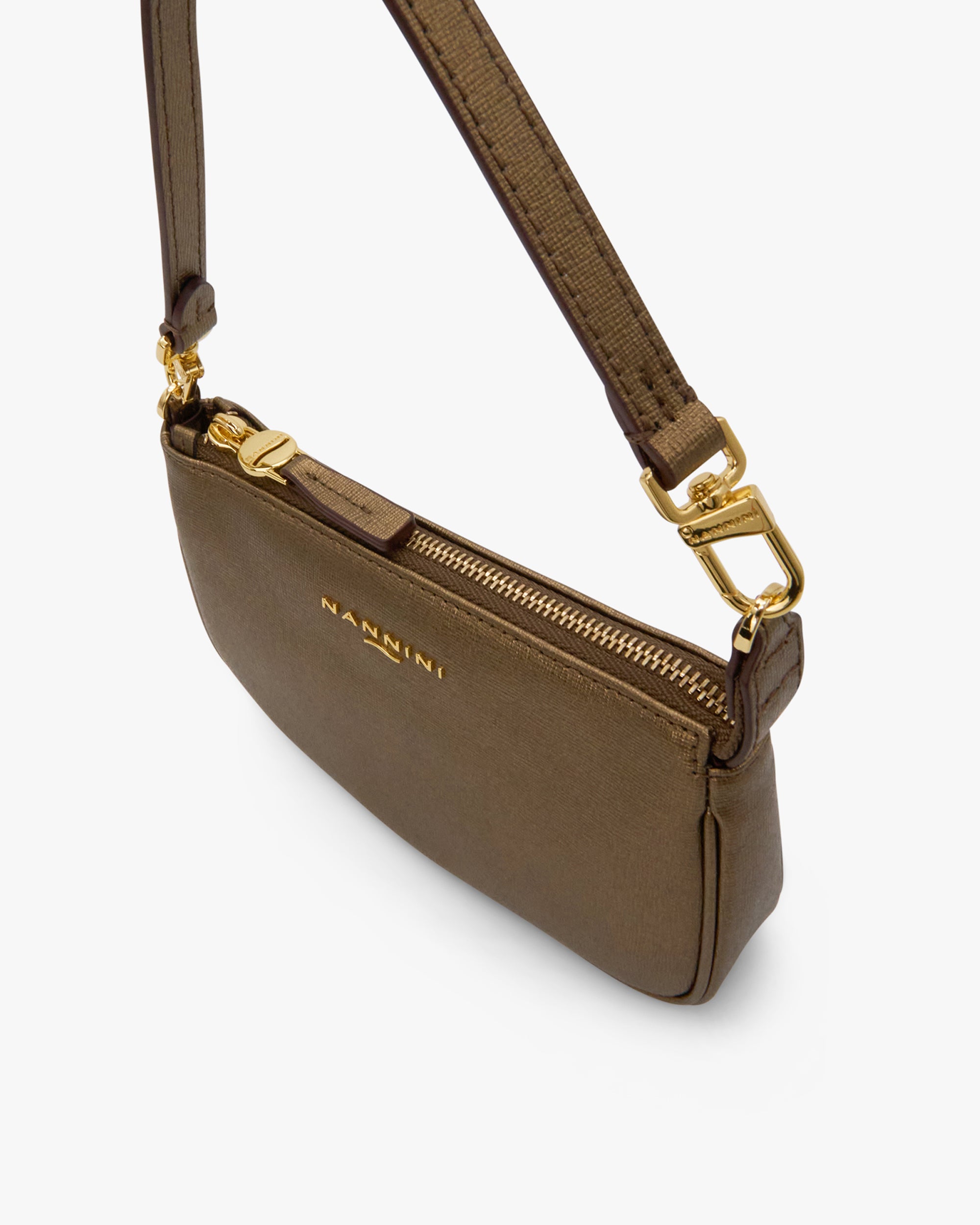 NANNINI borsa spalla donna pelle granata marrone chiara media