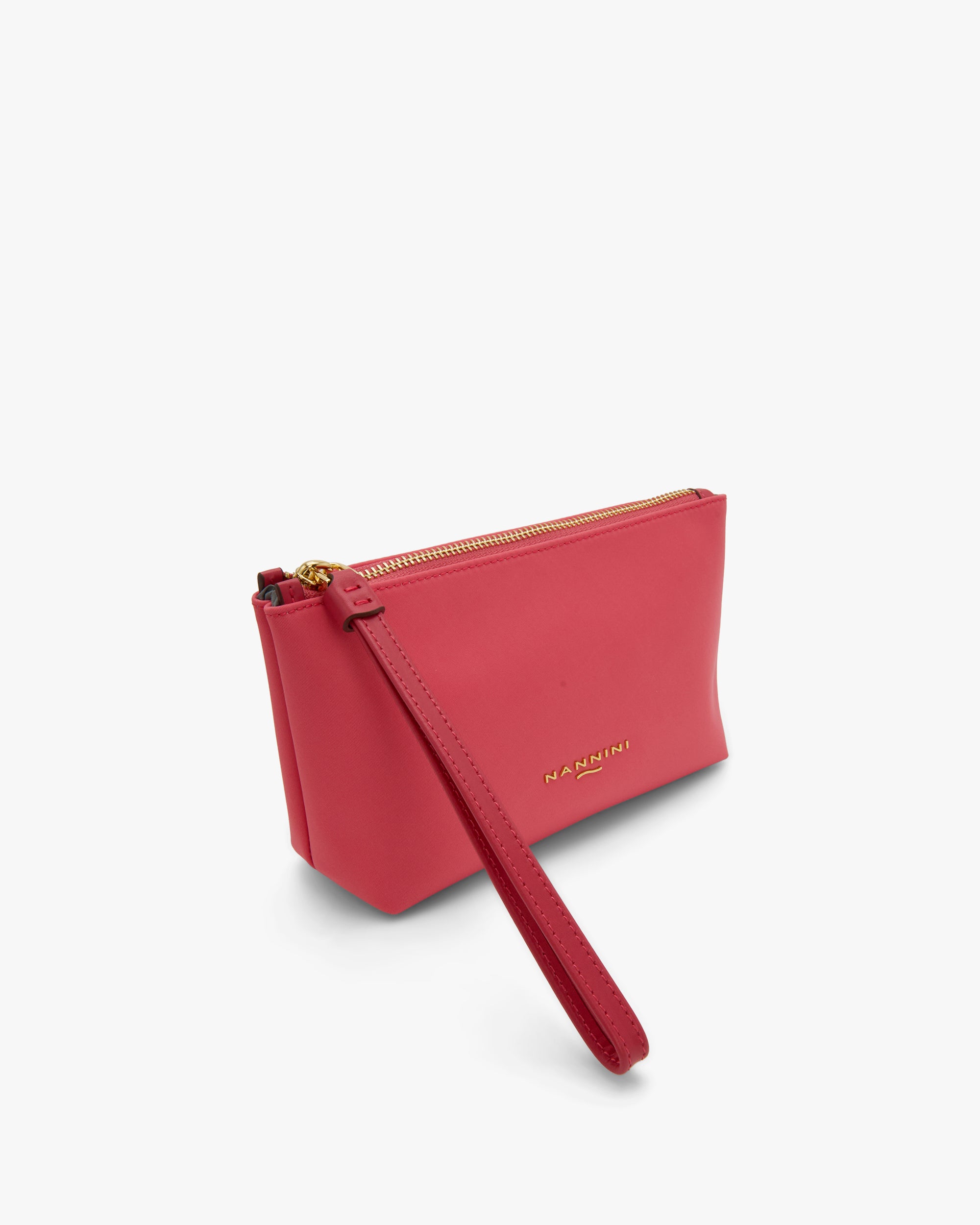 NANNINI borsa bauletto mano pelle martellata fucsia geranio