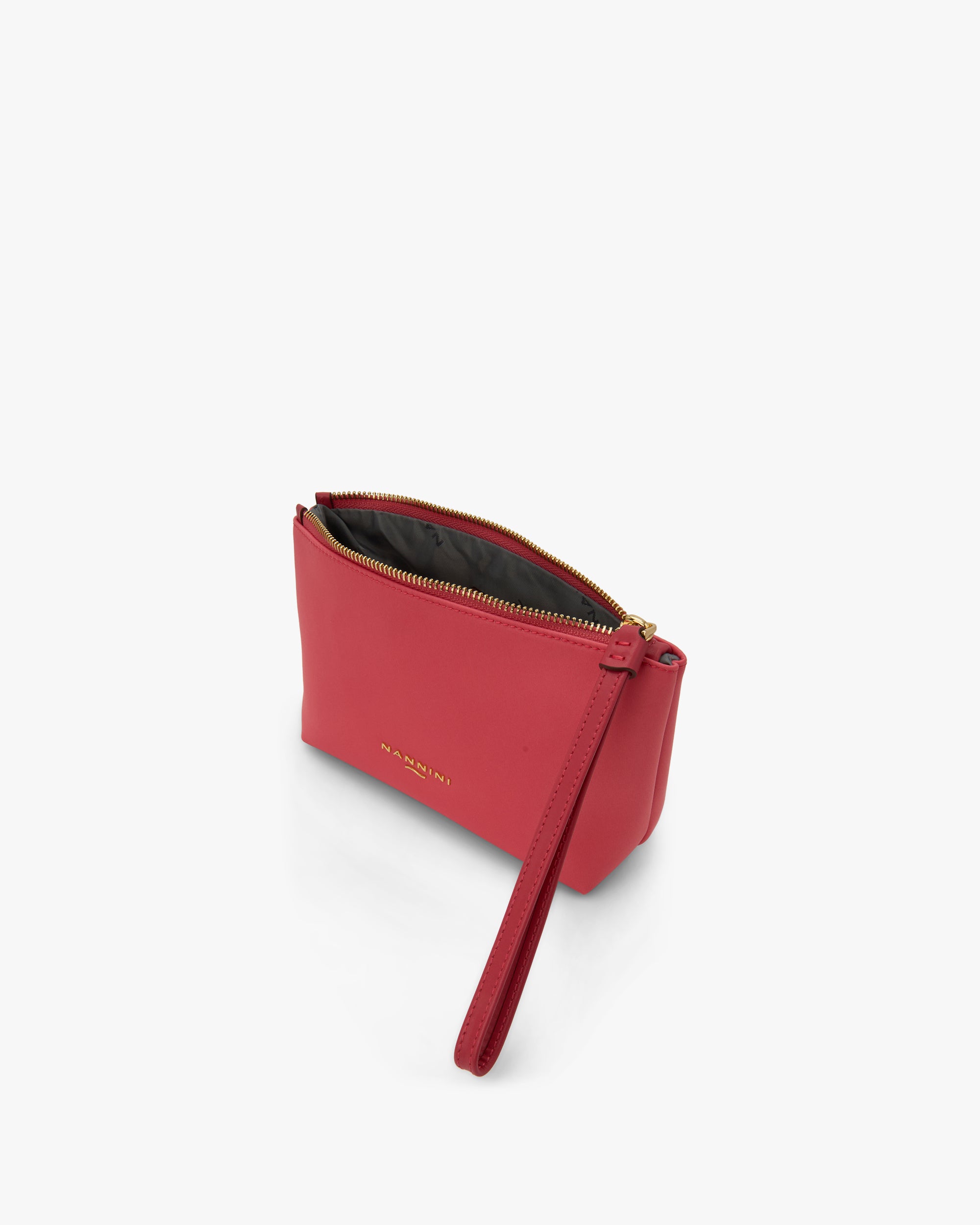 NANNINI bauletto borsa mano pelle martellata rosa fucsia