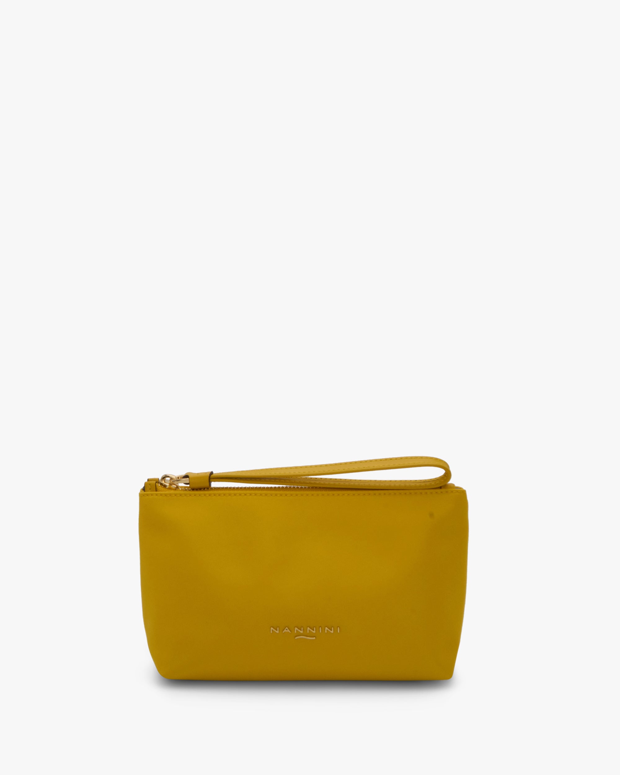 NANNINI bauletto rigido pelle martellata giallo manici tracolla