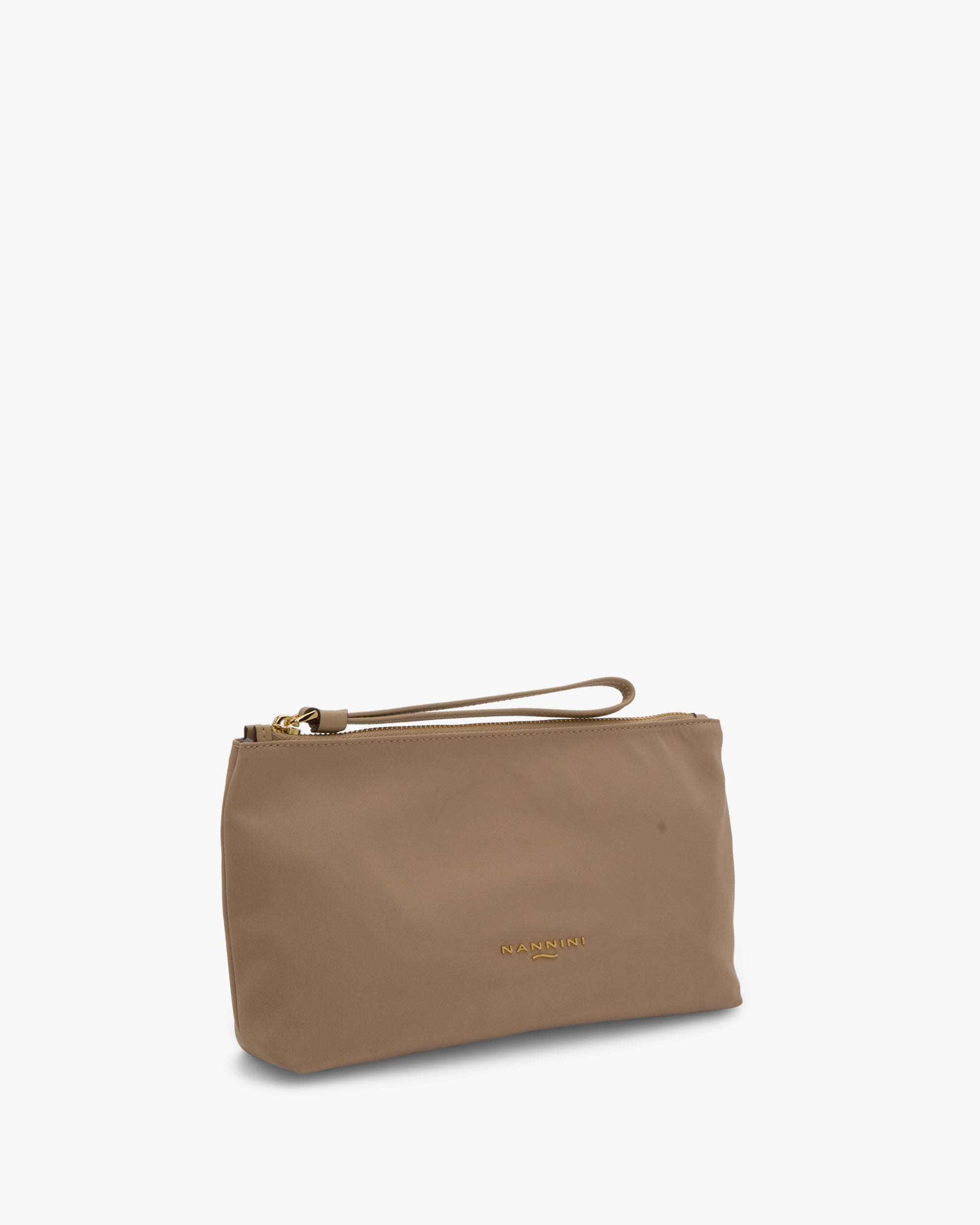 NANNINI borsa spalla donna beige pelle martellata classica