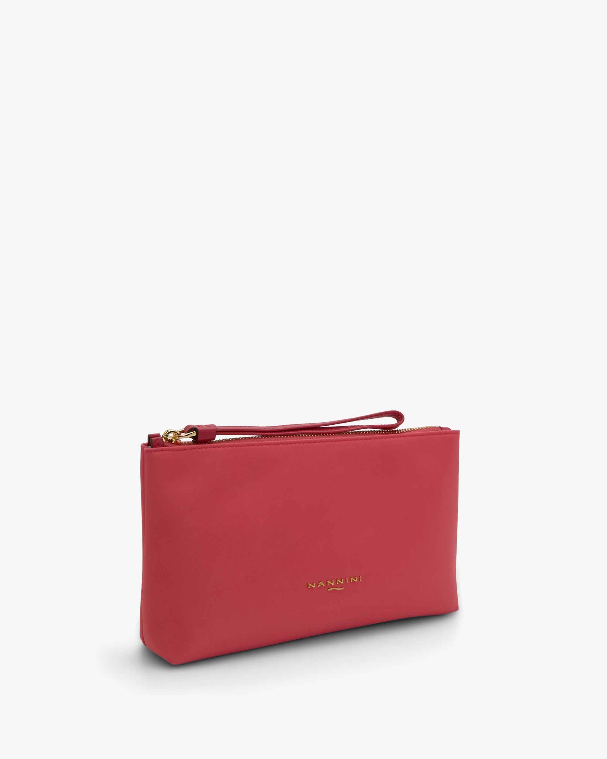 NANNINI borsa shopper pelle martellata manici tracolla geranio