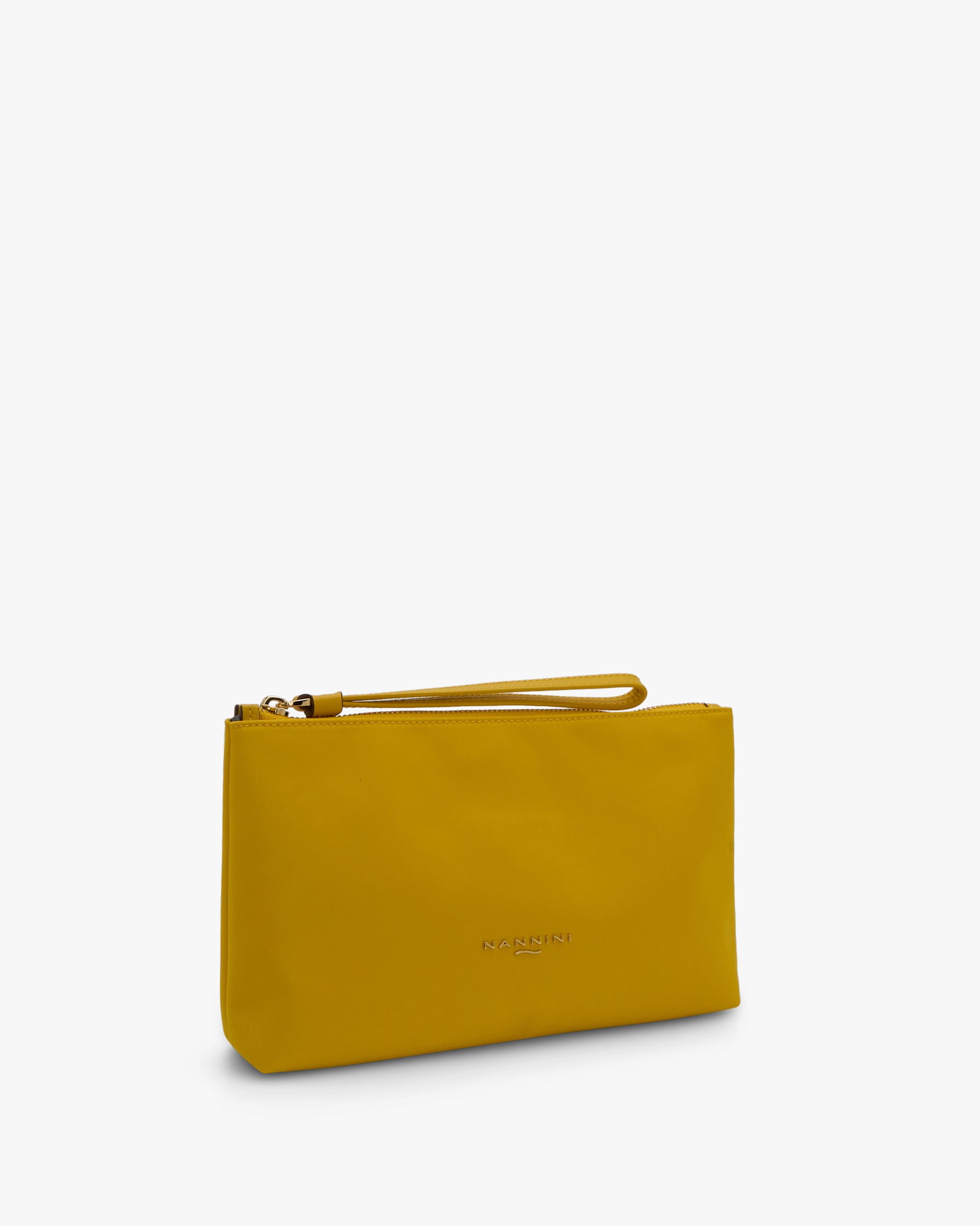 NANNINI shopper pelle martellata giallo grande donna manici