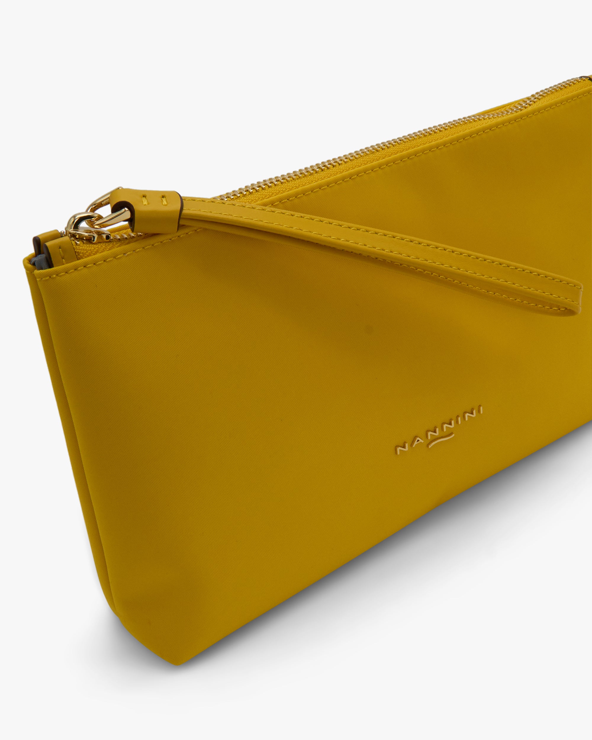 NANNINI borsa a mano bauletto media pelle martellata giallo