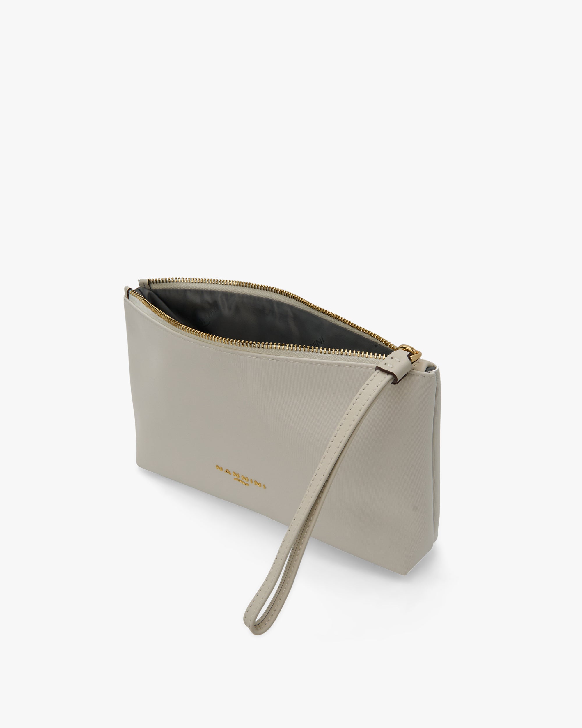 NANNINI borsa donna bauletto pelle martellata panna media