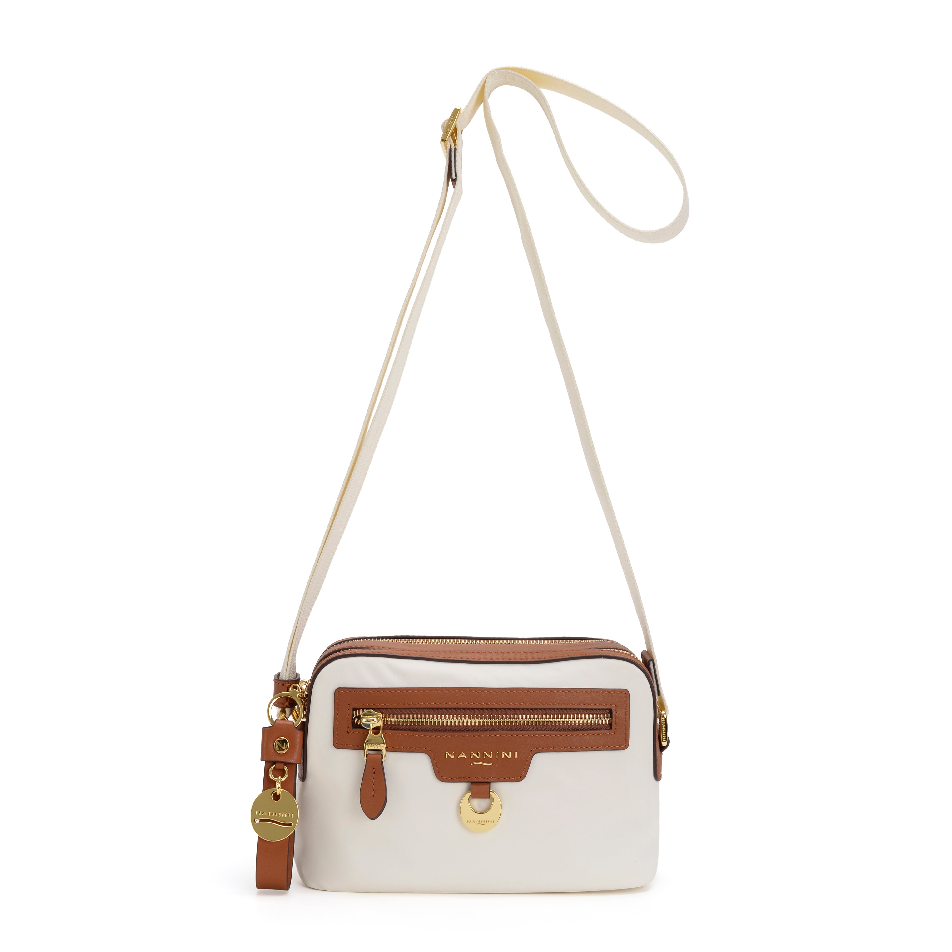 NANNINI borsa spalla donna pelle liscia cuoio made italy