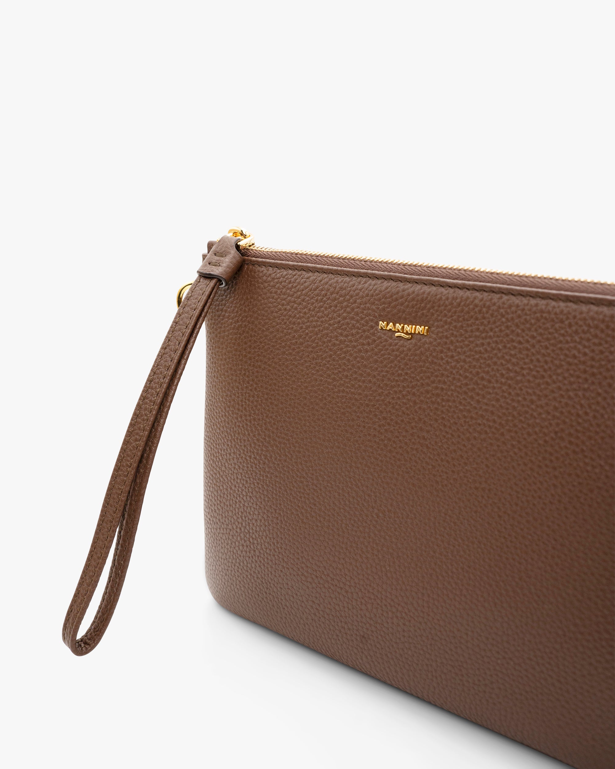 NANNINI shopper grande pelle martellata nera manico integrato