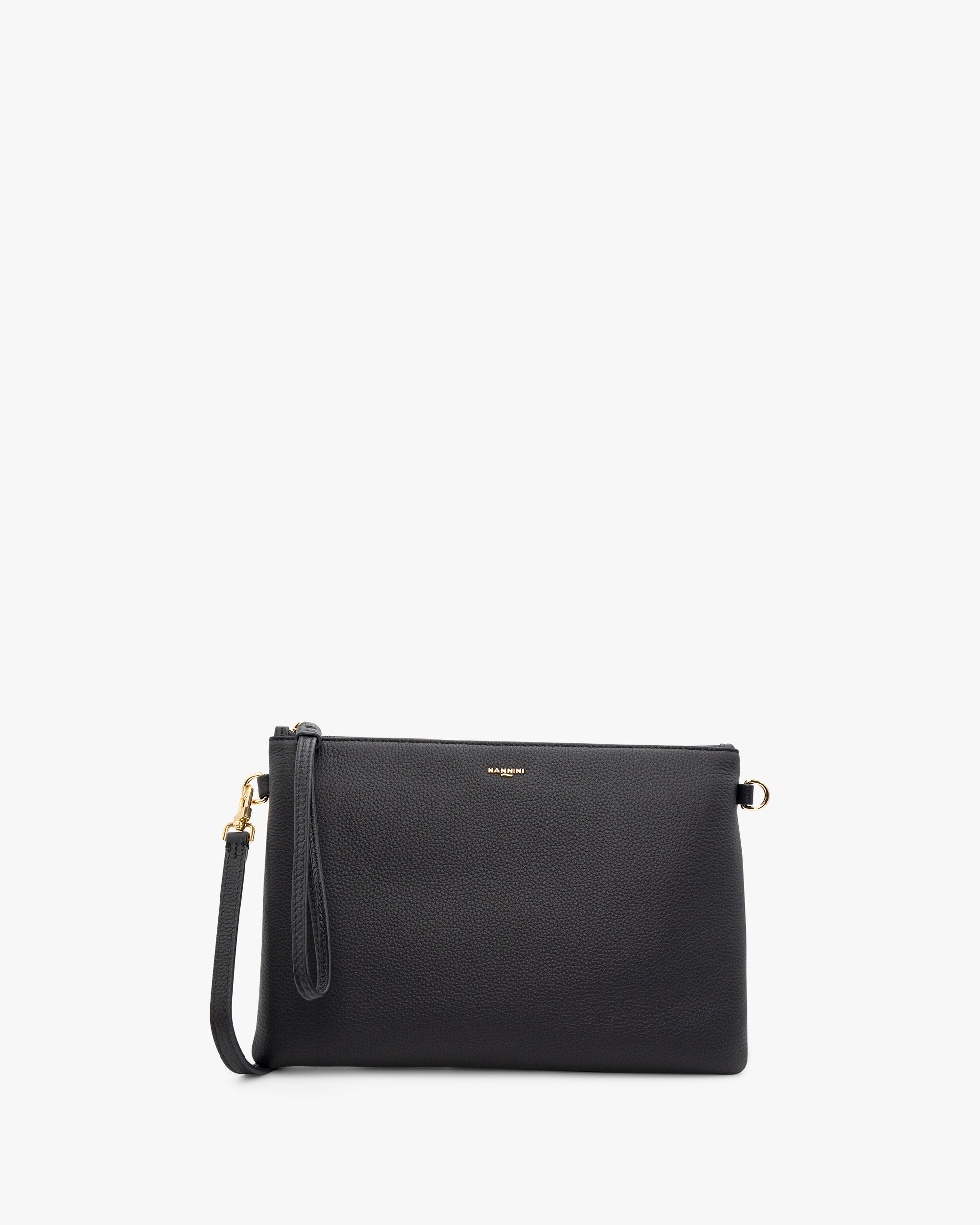 NANNINI borsa secchiello pelle marrone motivo geometrico texture