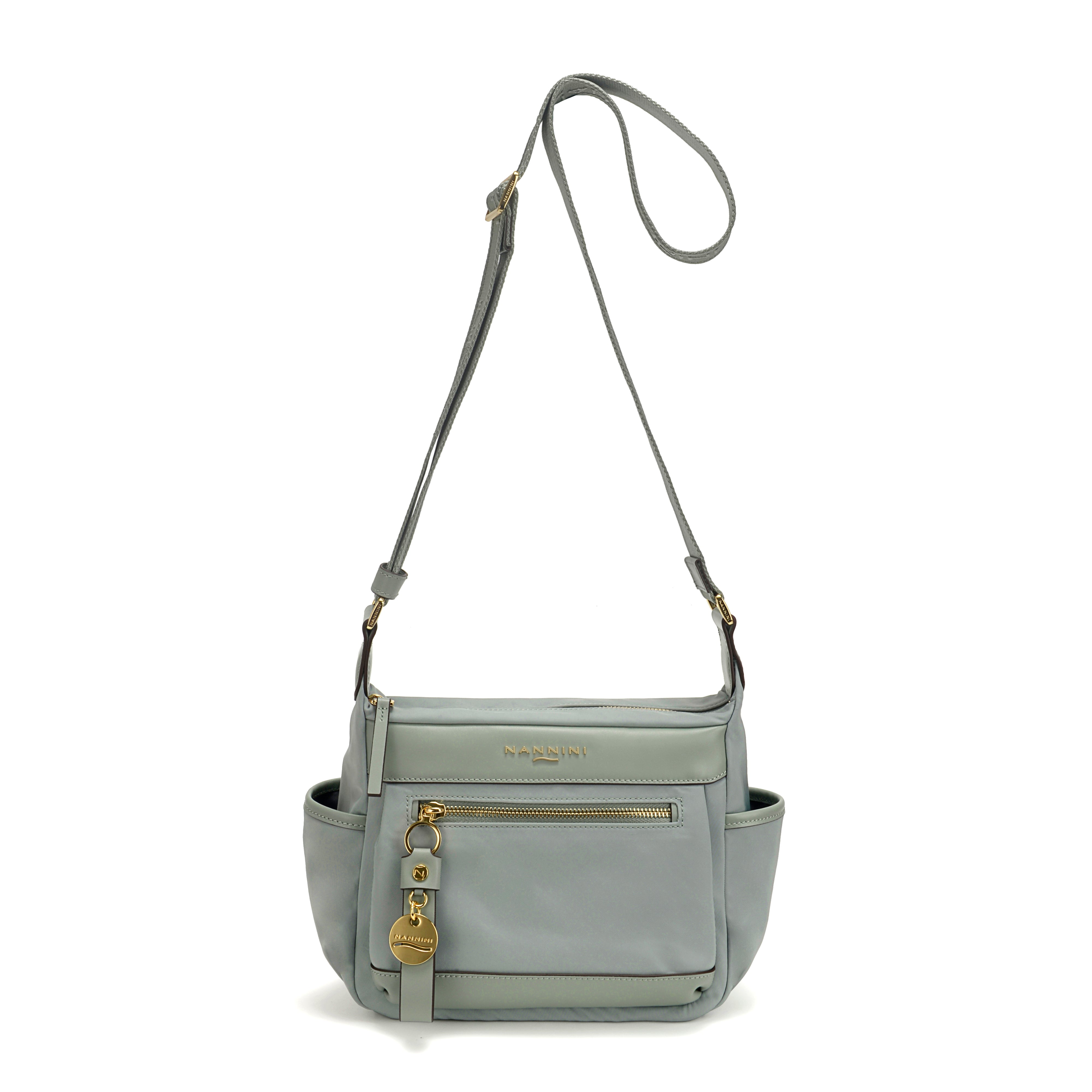 NANNINI borsa secchiello pelle liscia salvia donna