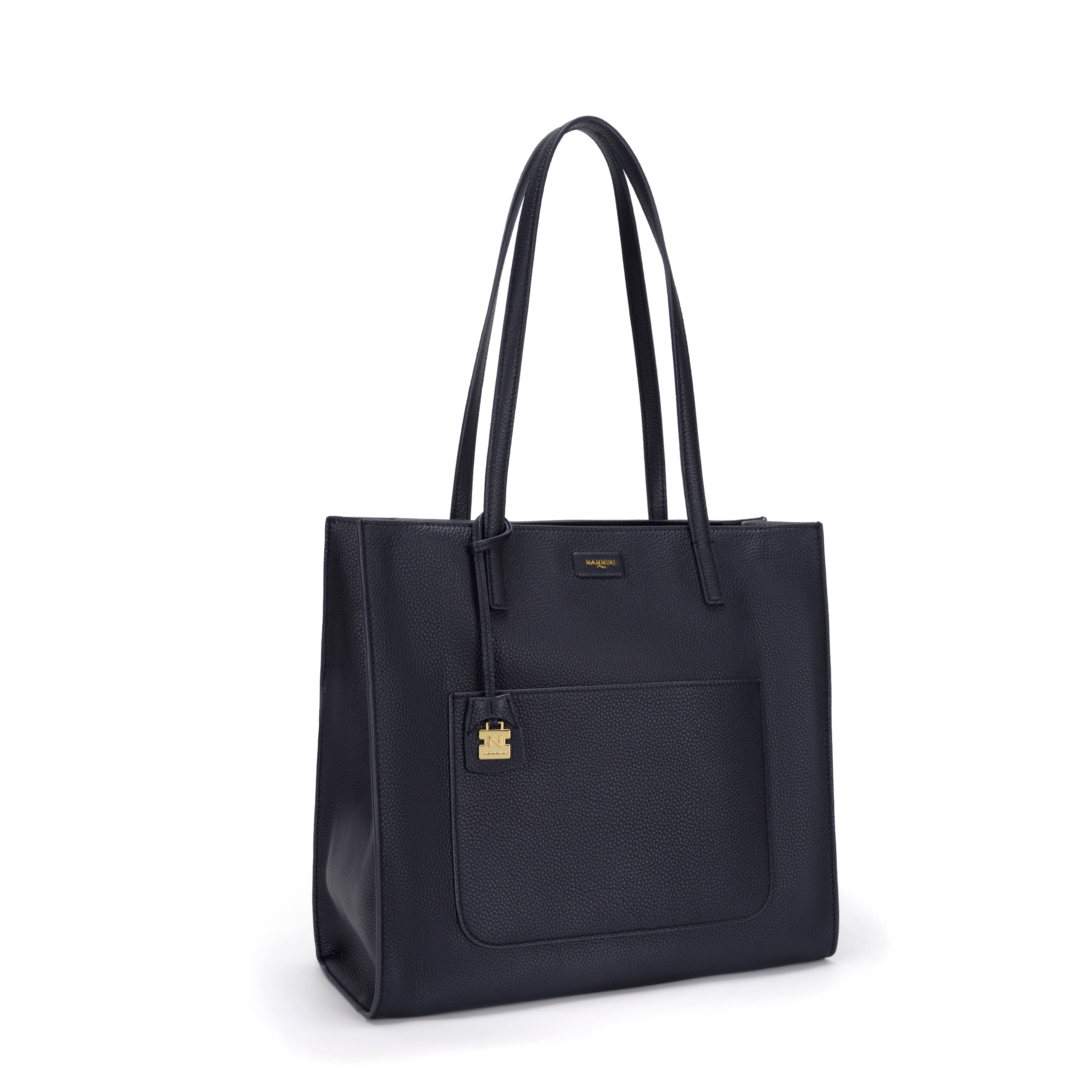 NANNINI borsa spalla donna pelle effetto bottolato blu