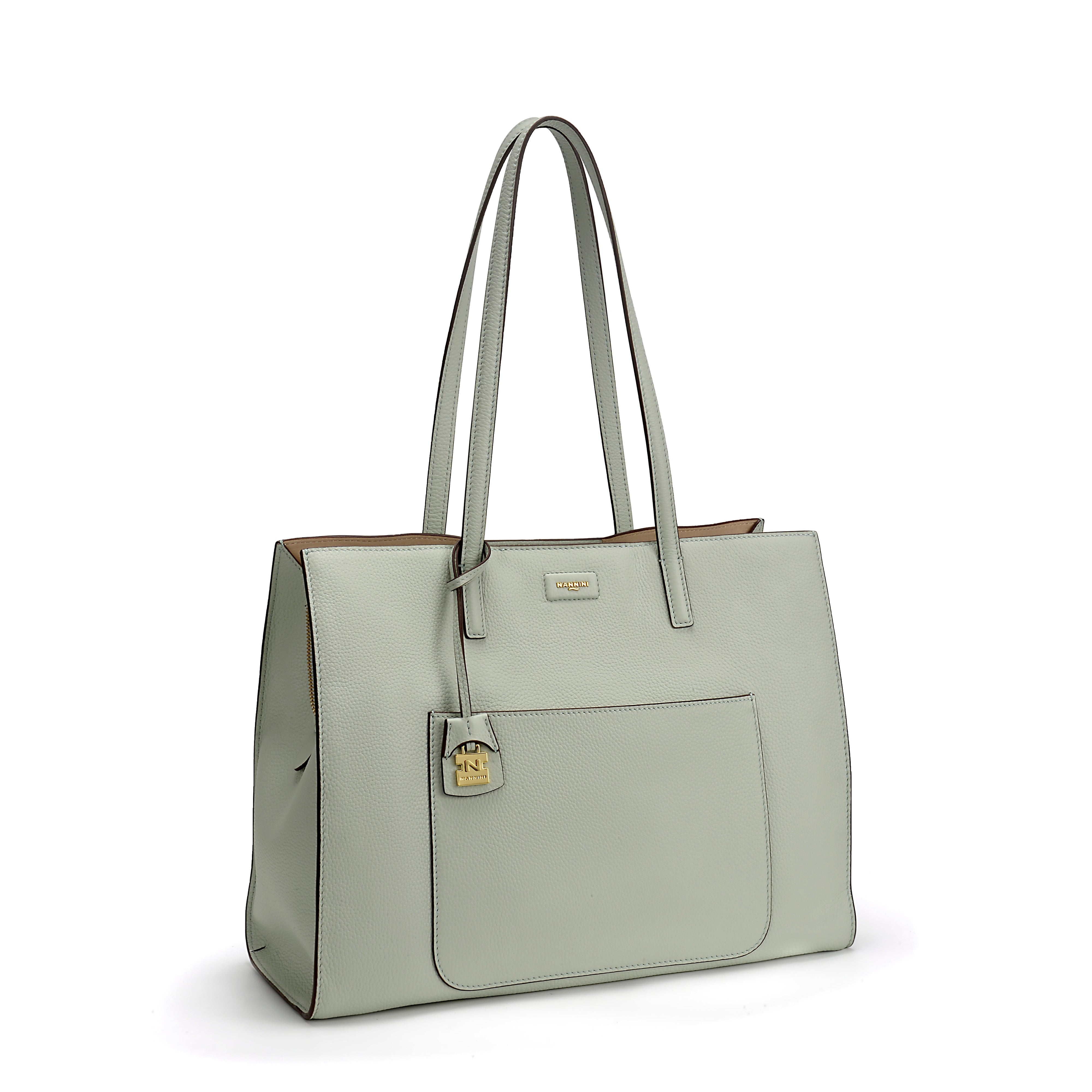 NANNINI borsa spalla donna pelle sintetica verde salvia
