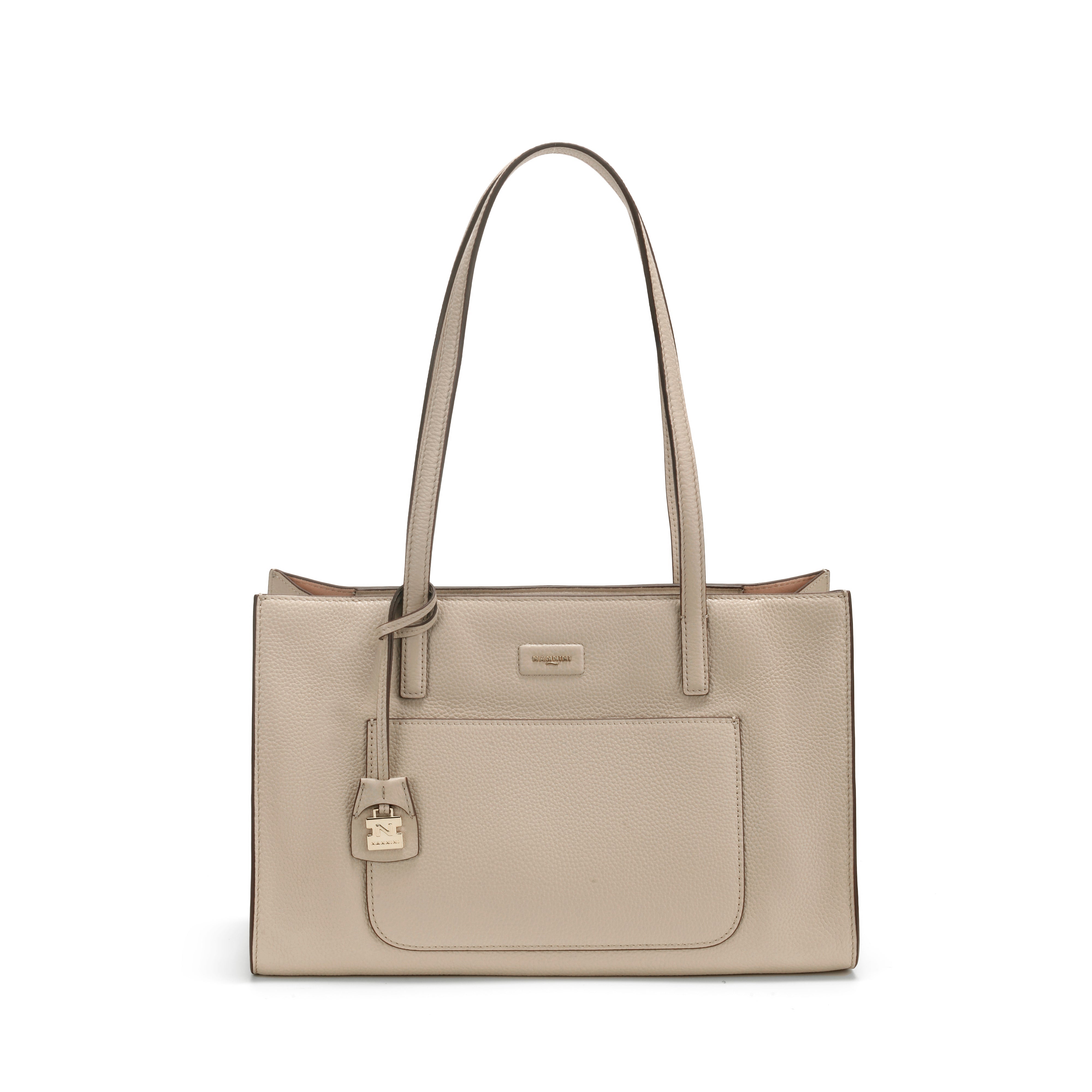 NANNINI tracolla pelle trapuntata beige donna manico lungo