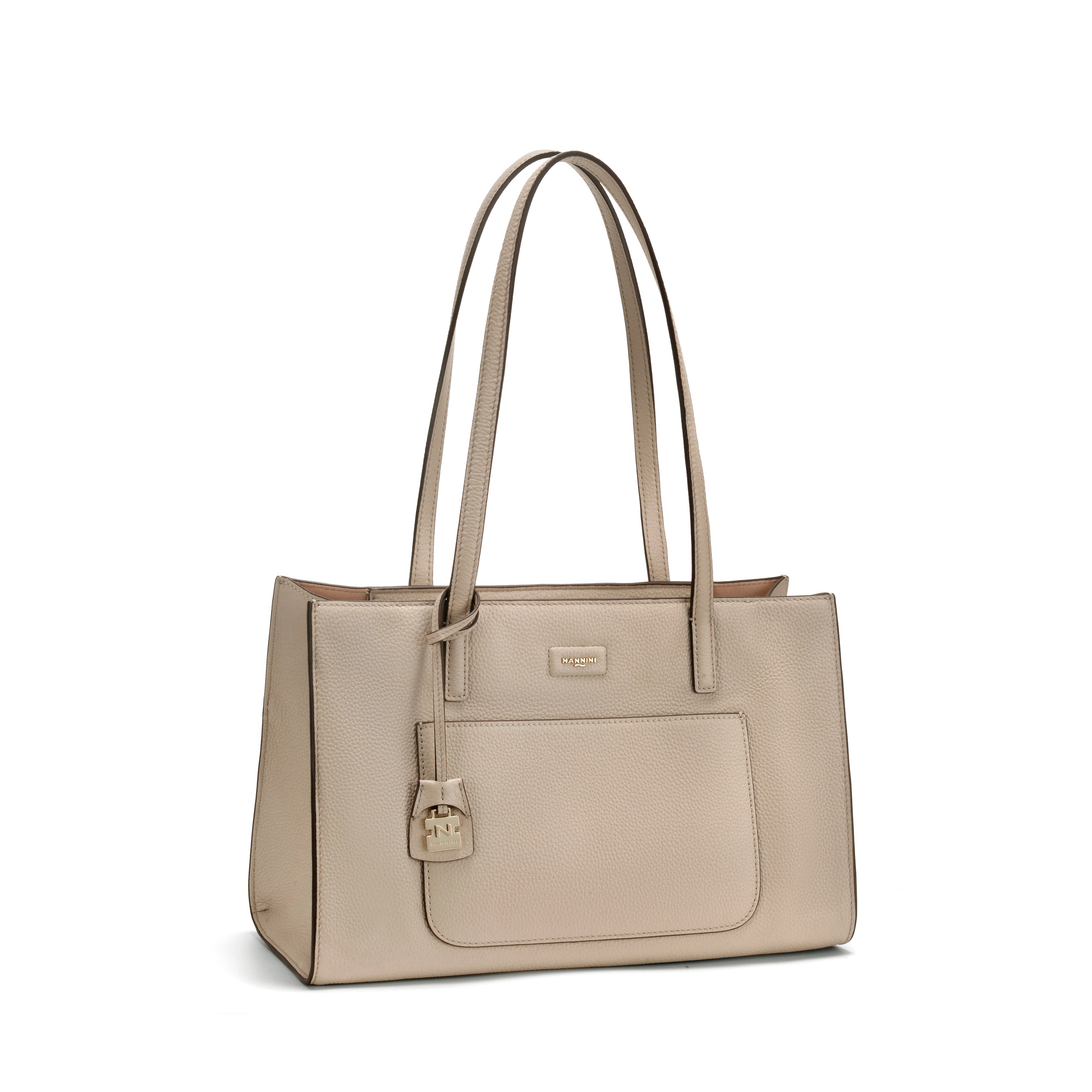 NANNINI borsa spalla donna beige pelle intrecciata estiva