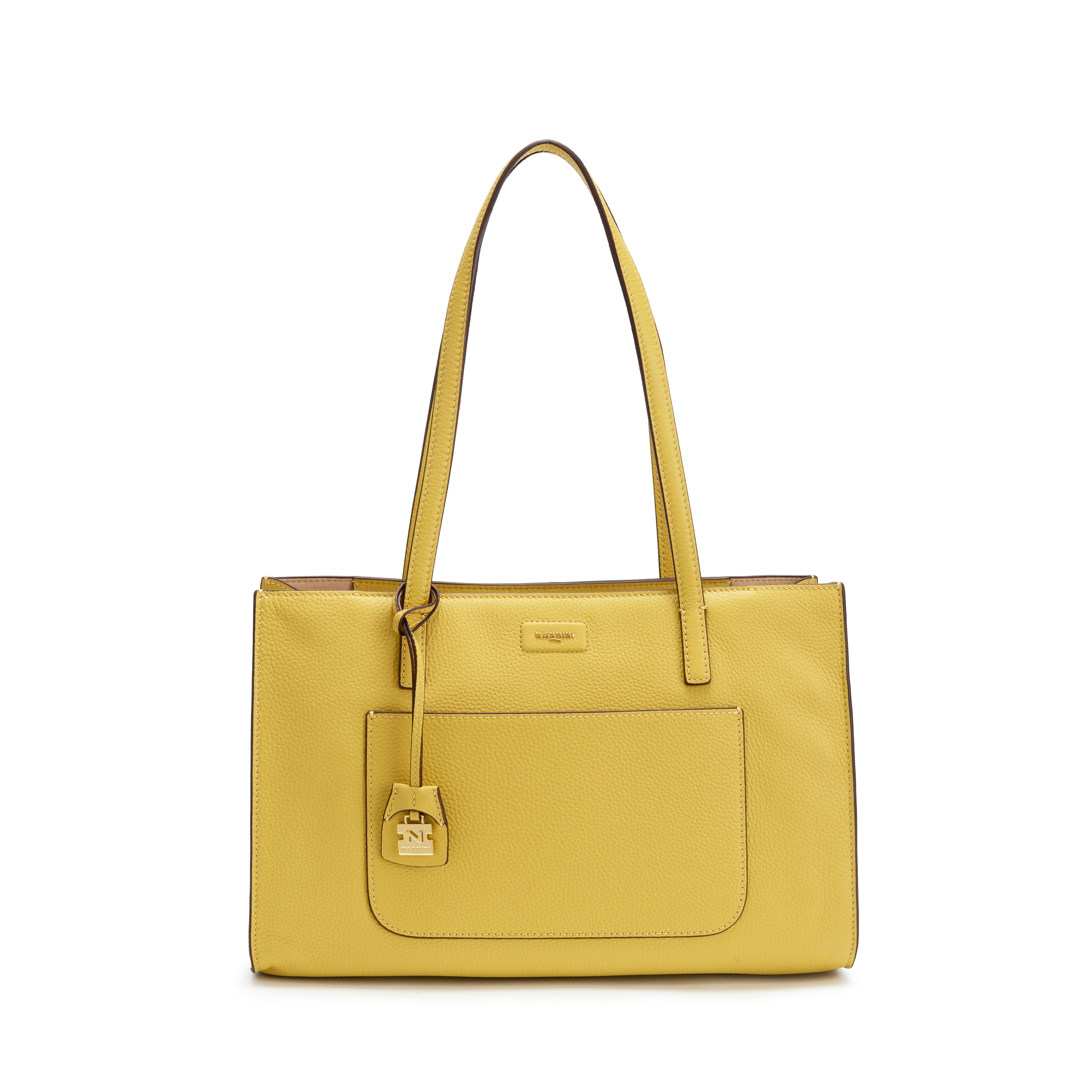 NANNINI zaino pelle martellata giallo spallacci regolabili donna