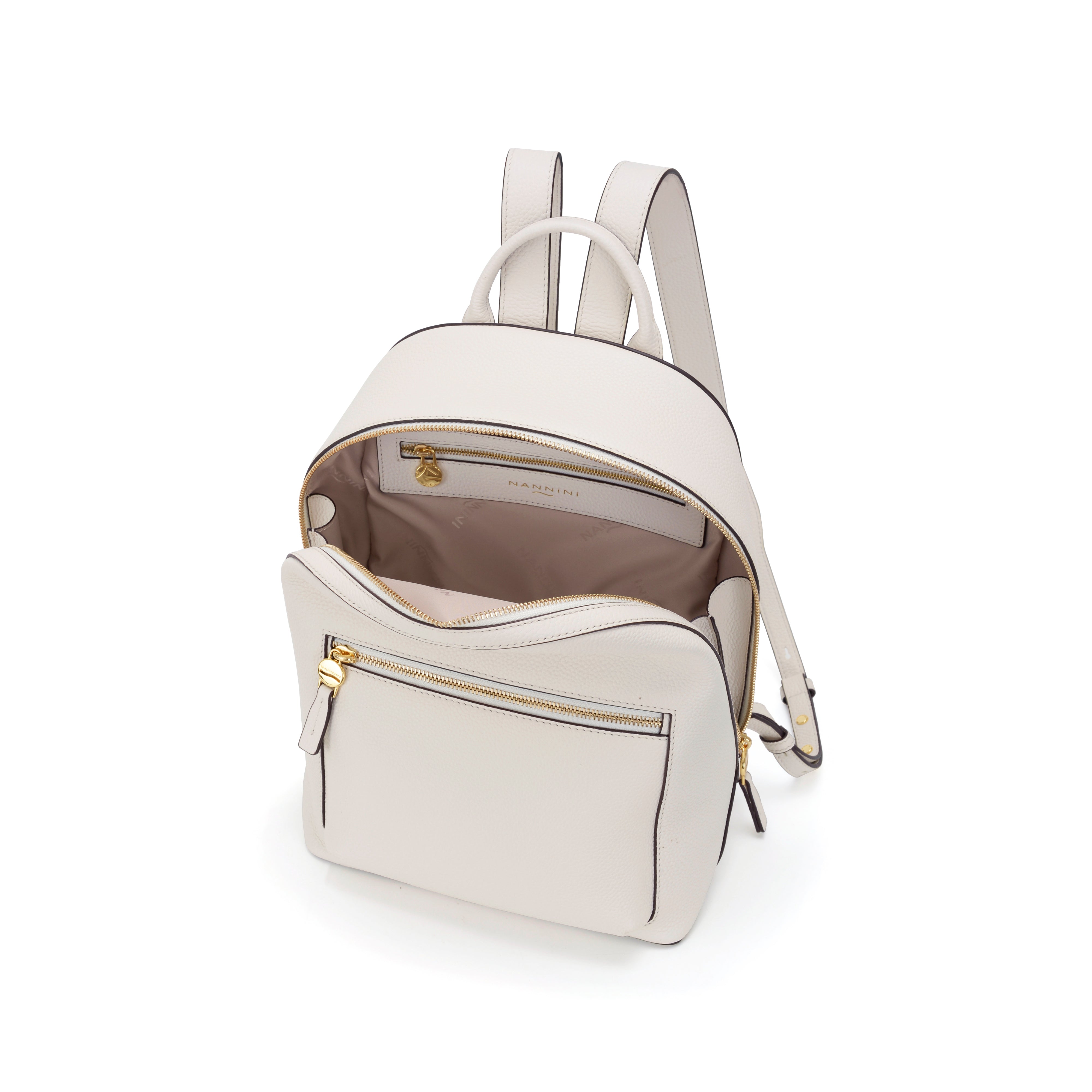 NANNINI Borsa a Spalla Donna Tessuto Monogram Marrone Scuro