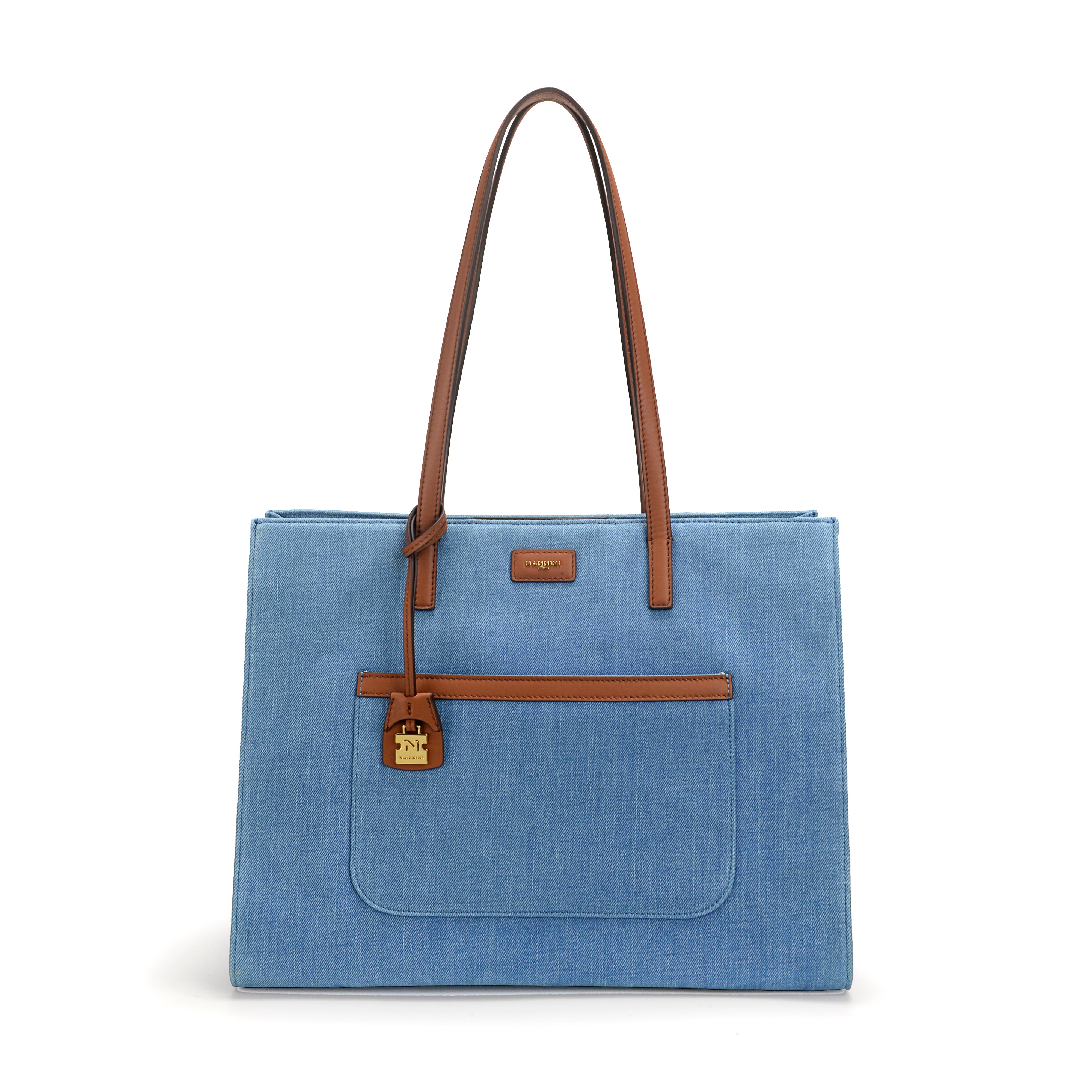 NANNINI Jeans borsa tracolla pelle cuoio metallo borchie