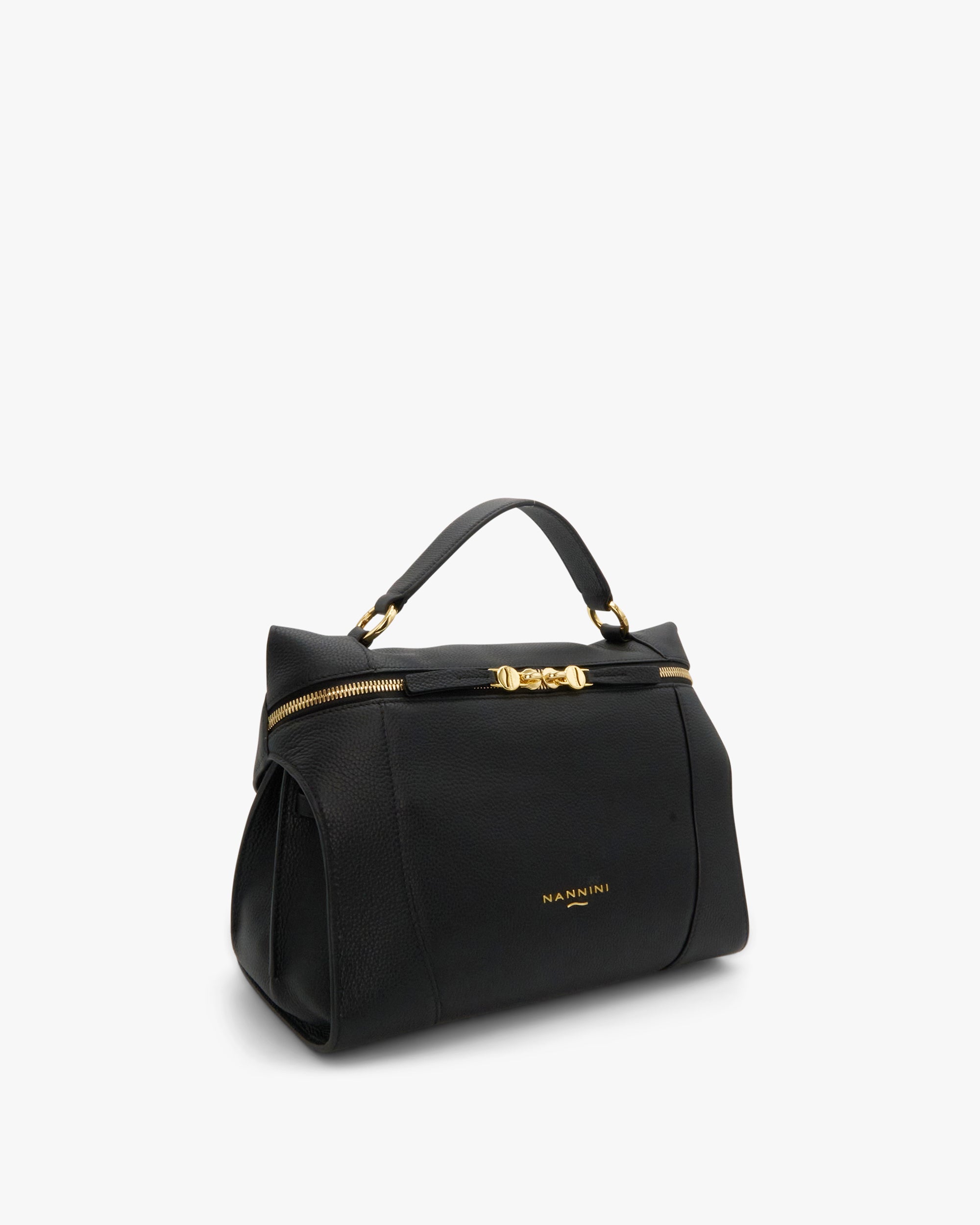 NANNINI borsa spalla donna pelle martellata nera taglia unica
