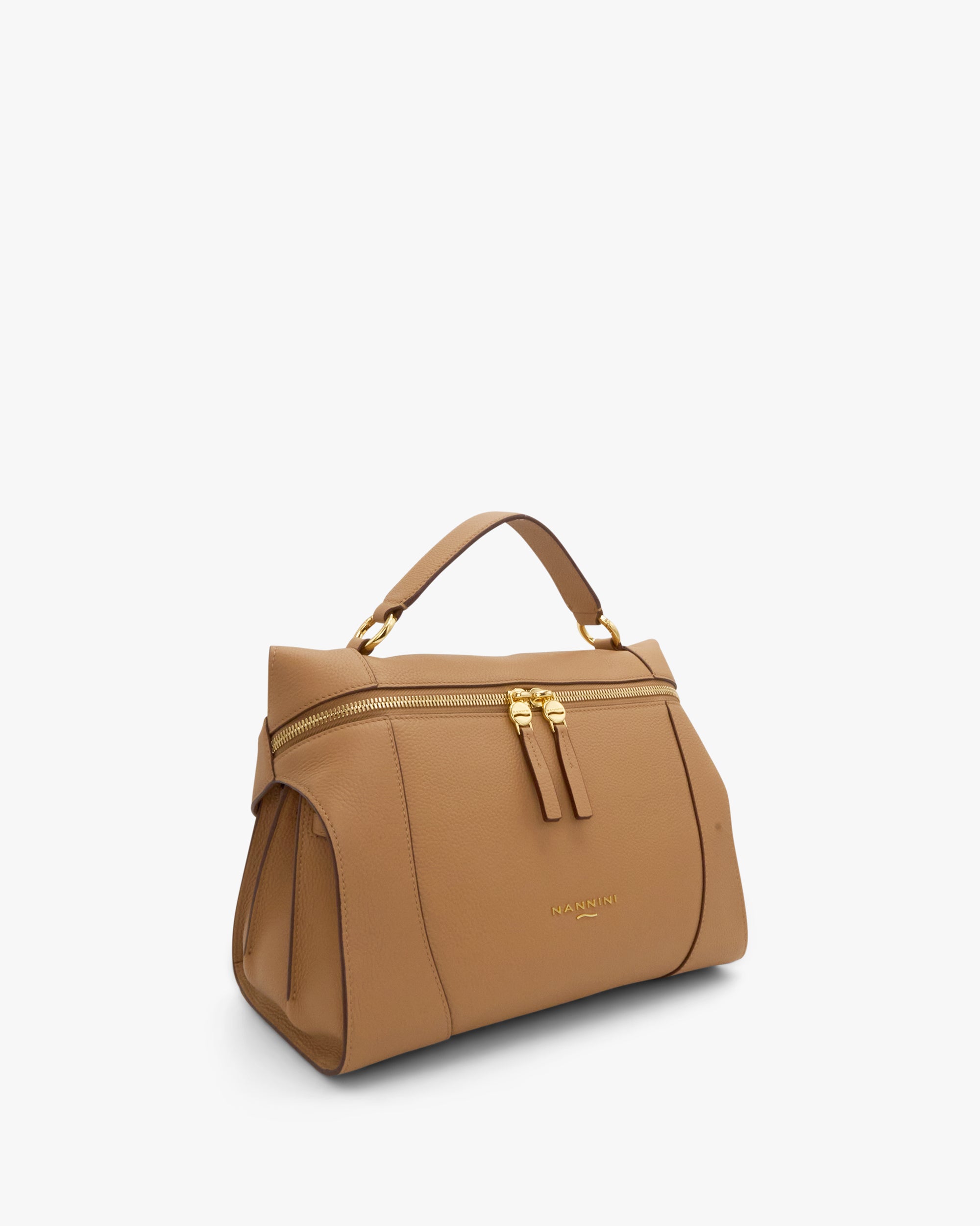 NANNINI borsa spalla donna intrecciata marrone pelle casual