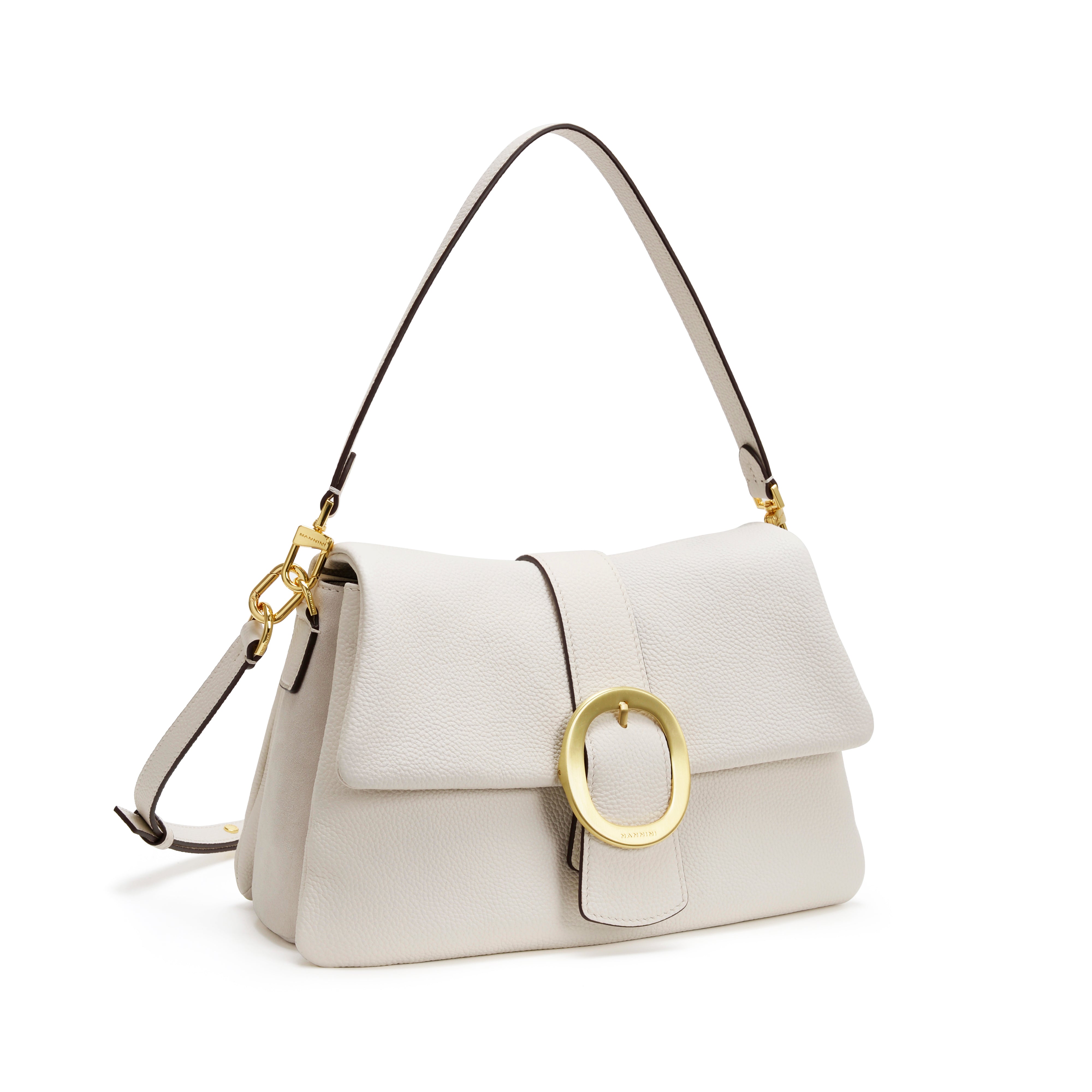 NANNINI Shopper pelle martellata beige tracolla regolabile tracolla