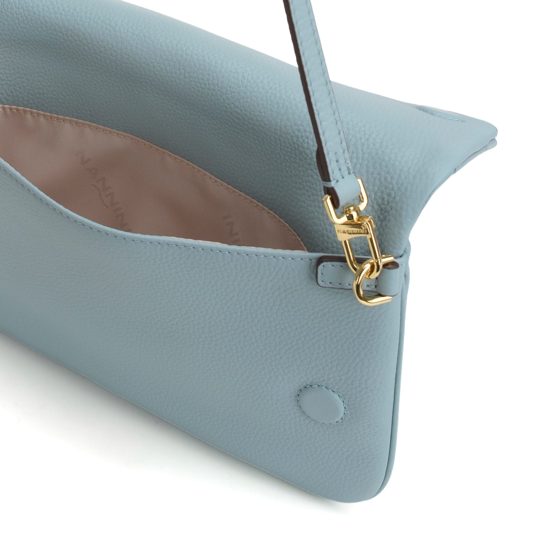 NANNINI borsa spalla donna pelle martellata cielo manico unico