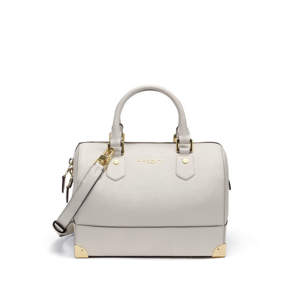 NANNINI mini bag a mano pelle bianca trapuntata tracolla