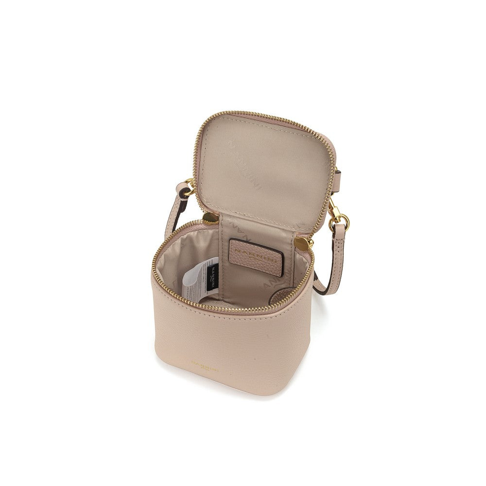 NANNINI tracolla camera bag pelle martellata cipria donna