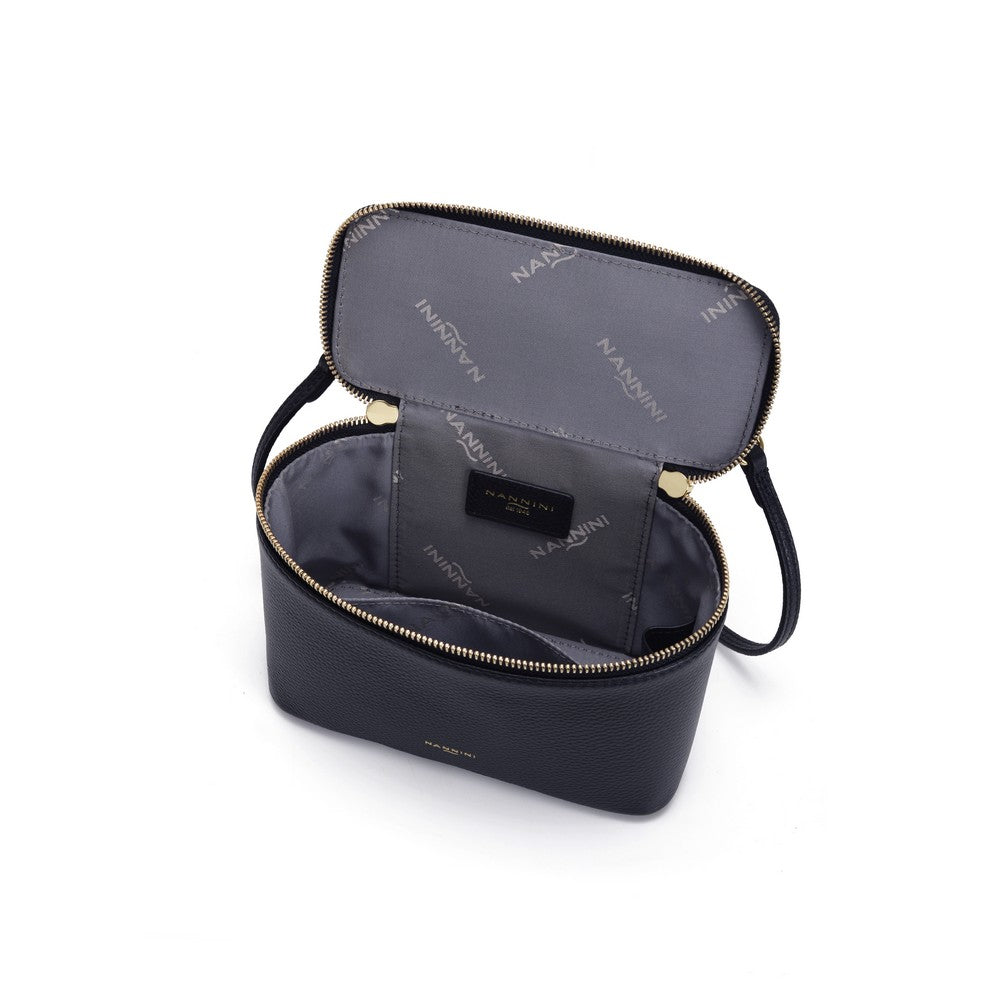 NANNINI borsa spalla donna pelle saffiano blu scuro