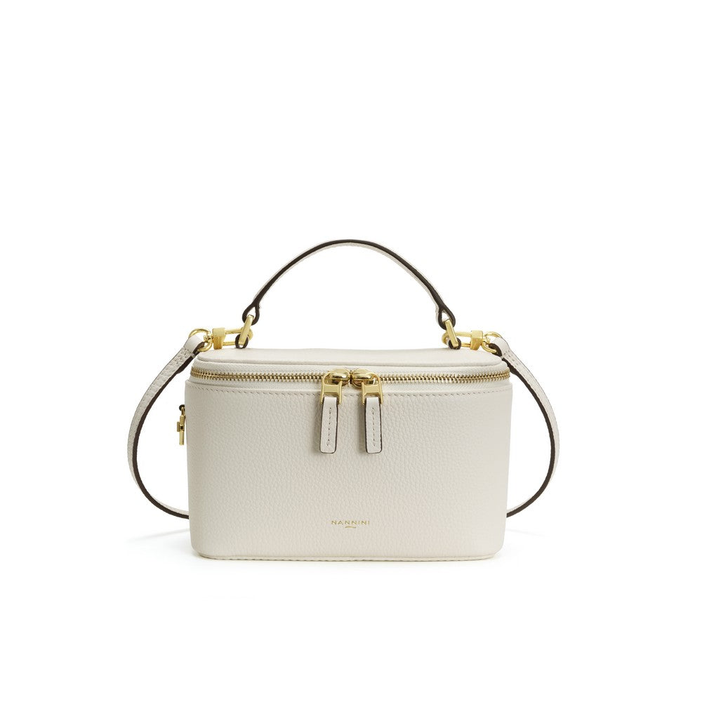 NANNINI Clutch pelle liscia bianca forma rettangolare donna