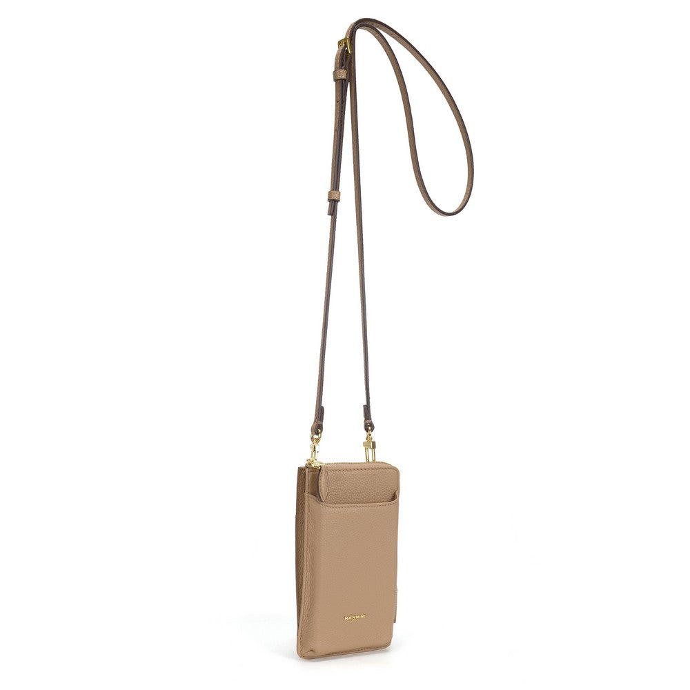 NANNINI bauletto donna pelle martellata cammello, beige