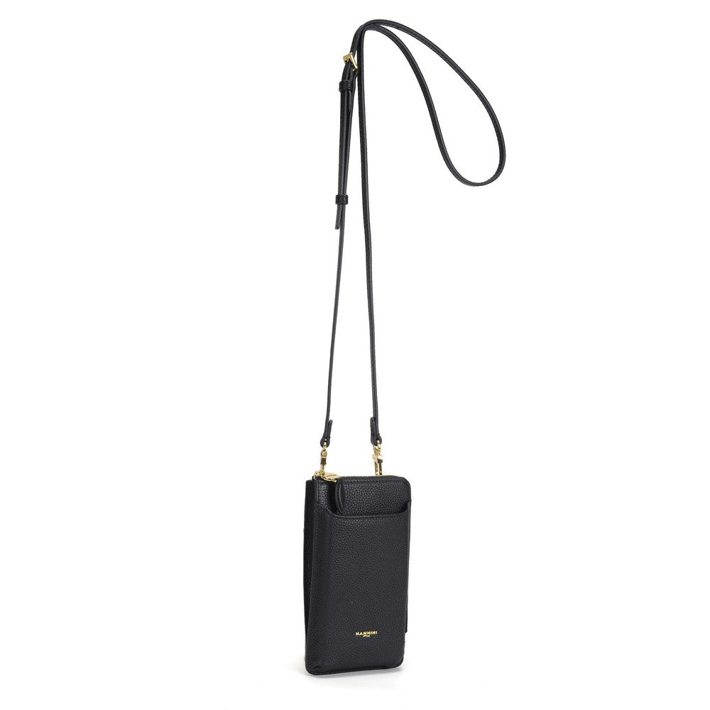 NANNINI borsa spalla donna pelle martellata nera accessorio