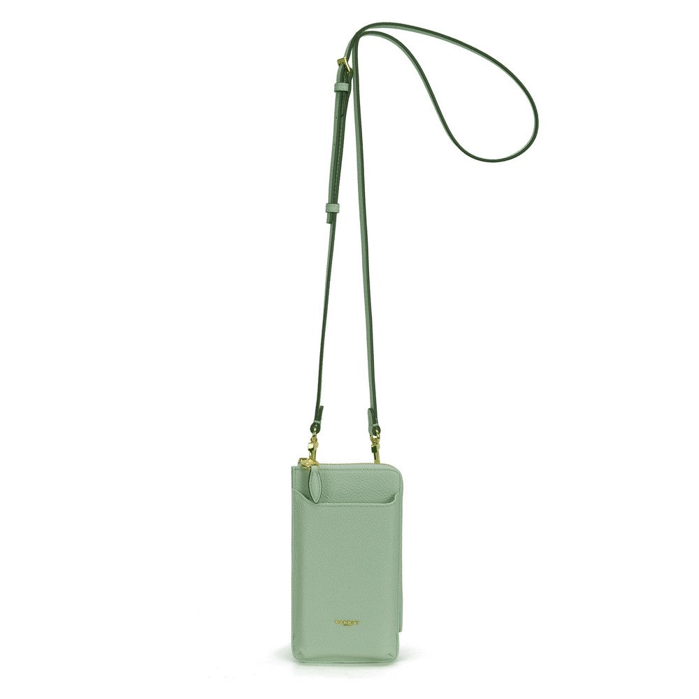 NANNINI borsa spalla donna pelle trapuntata salvia catena