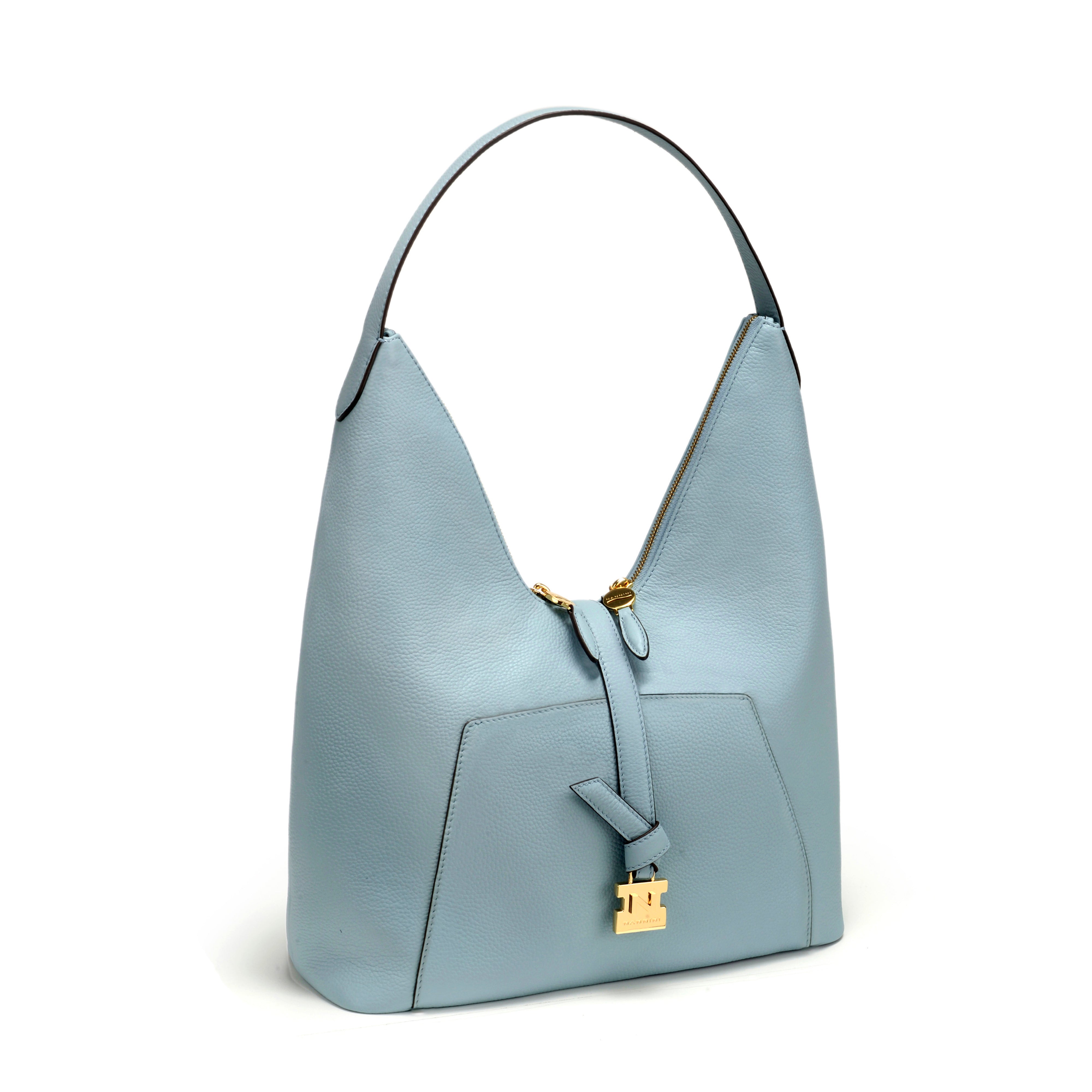NANNINI borsa spalla donna tessuto beige effetto paglia