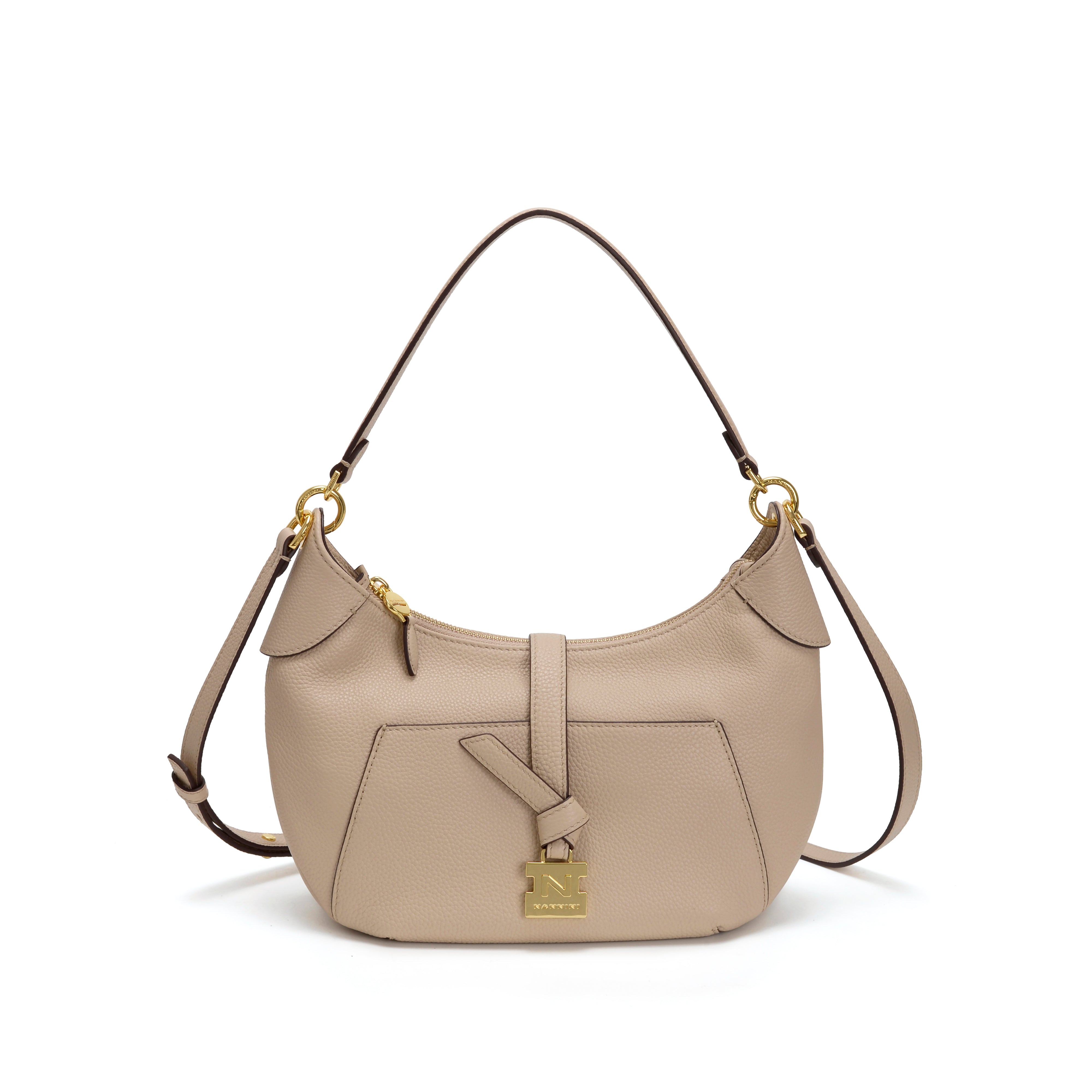 NANNINI borsa spalla donna pelle sintetica beige tracolla