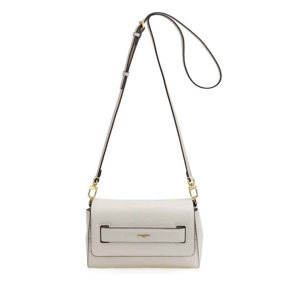 NANNINI borsa spalla donna pelle martellata off-white