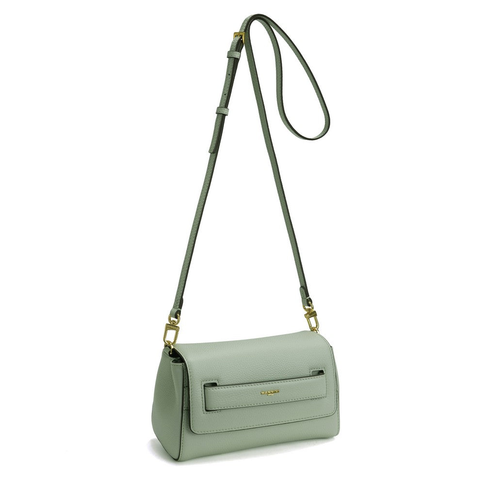 NANNINI pochette tracolla pelle martellata verde salvia donna elegante