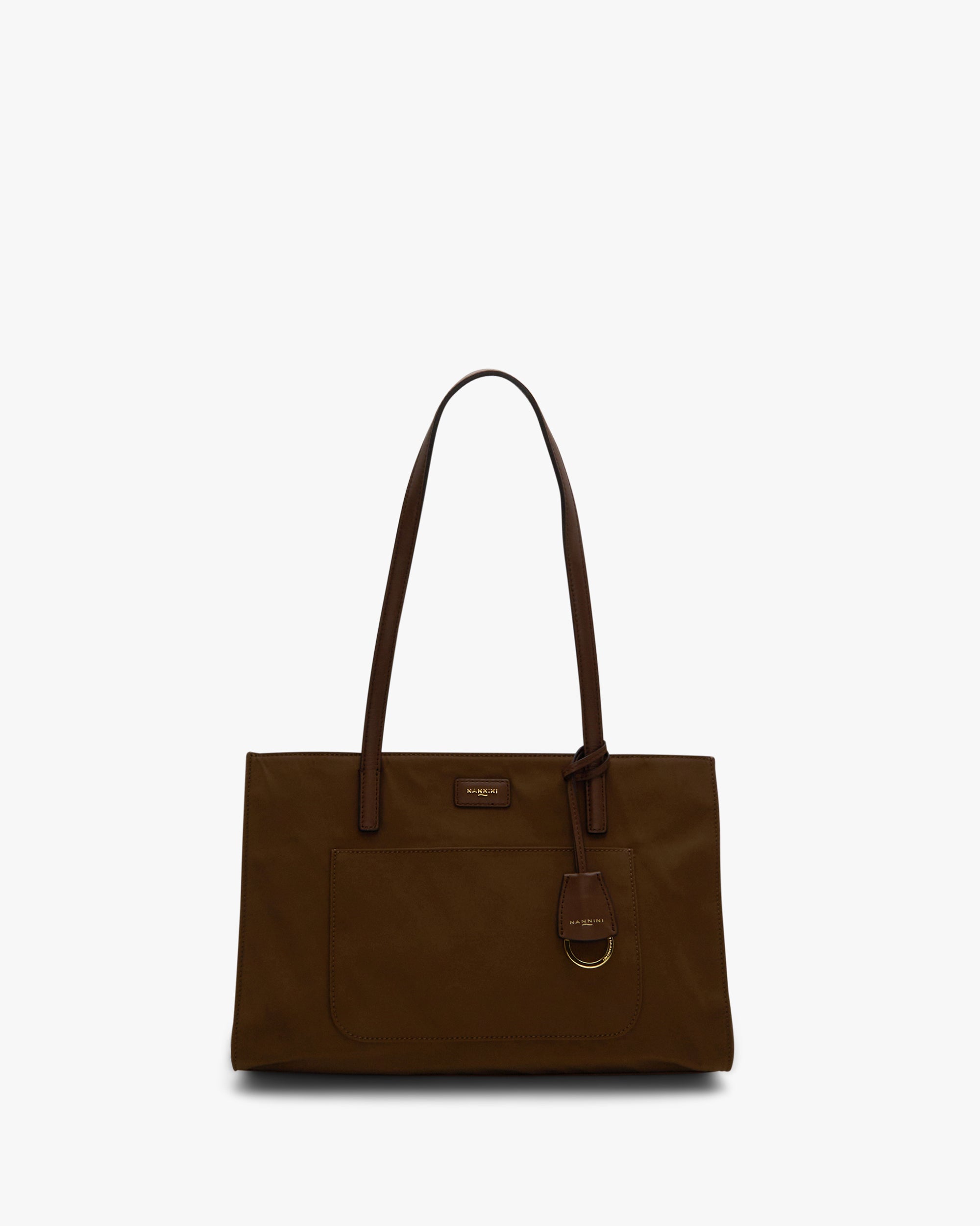 NANNINI borsa spalla donna pelle martellata marrone chiara