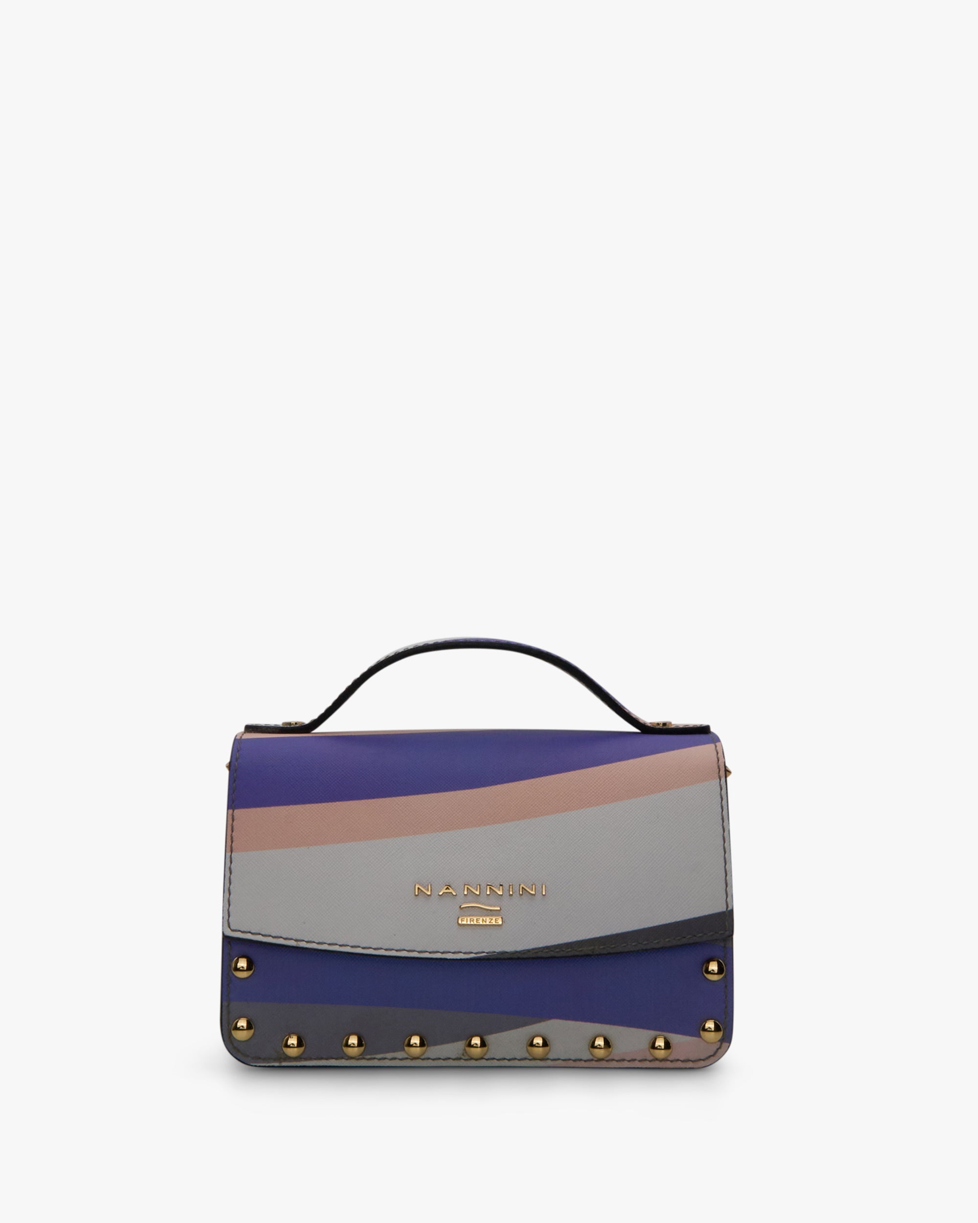 NANNINI bauletto grande pelle liscia colore marrone cuoio