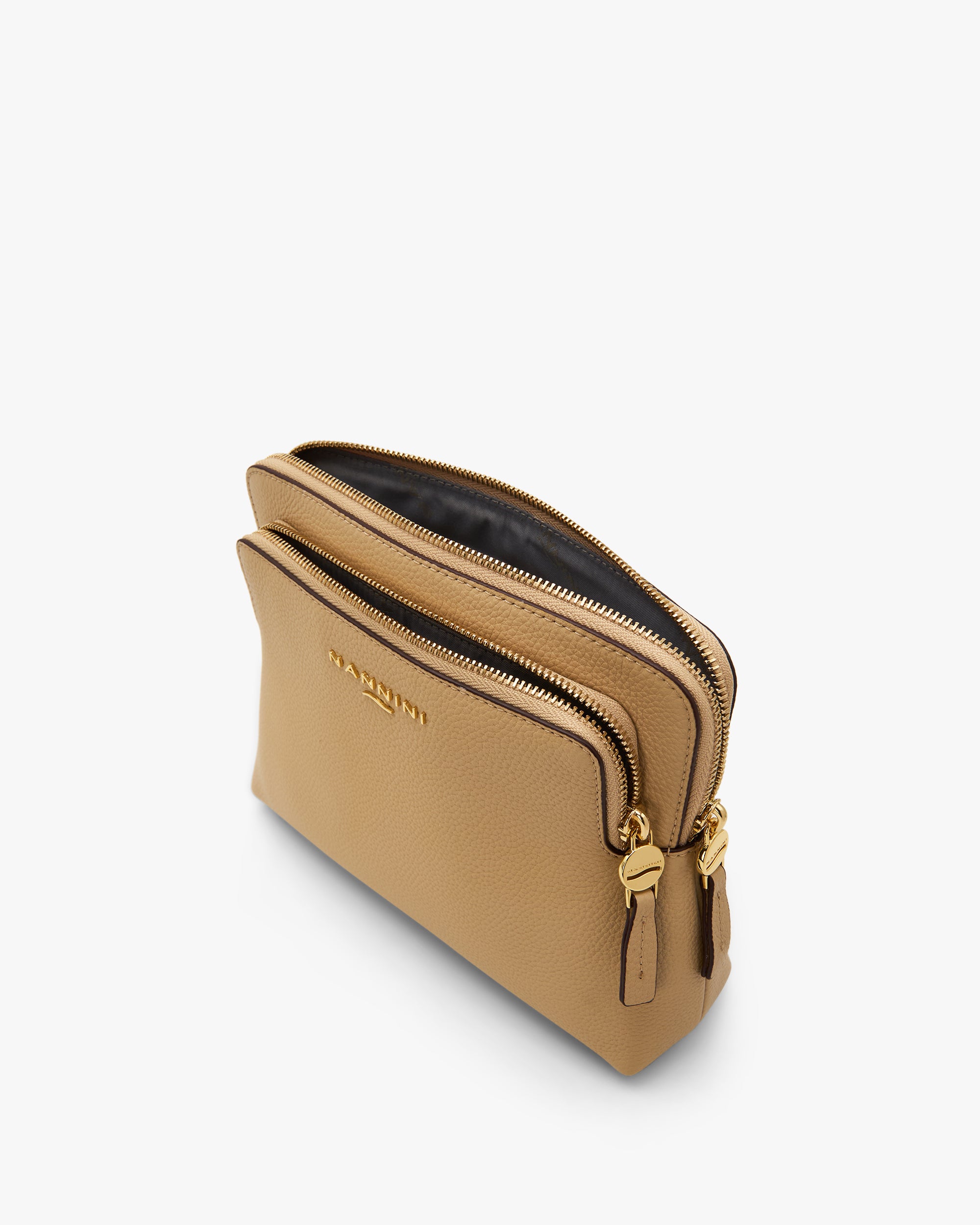 NANNINI borsa shopper a mano pelle martellata nera