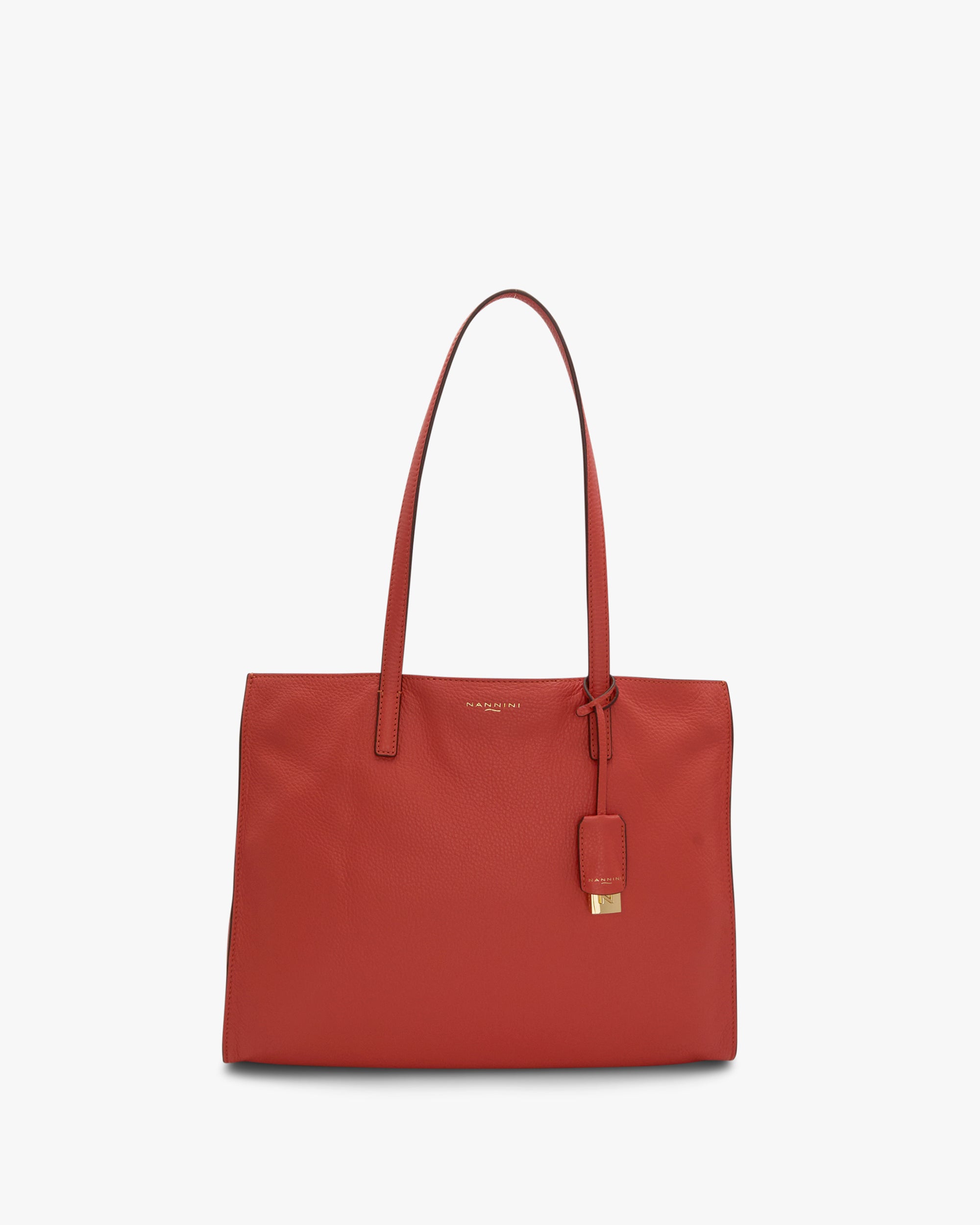 NANNINI borsa spalla donna pelle martellata marrone chiara classica