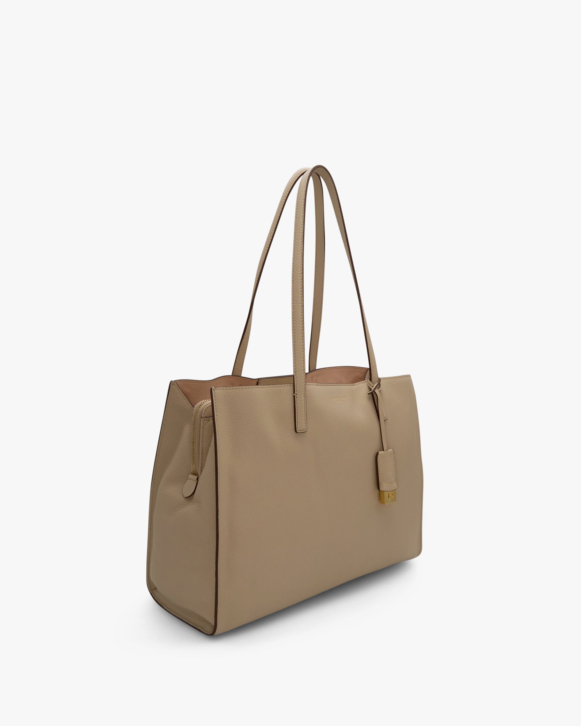 NANNINI borsa spalla donna pelle martellata bicolore rossa beige