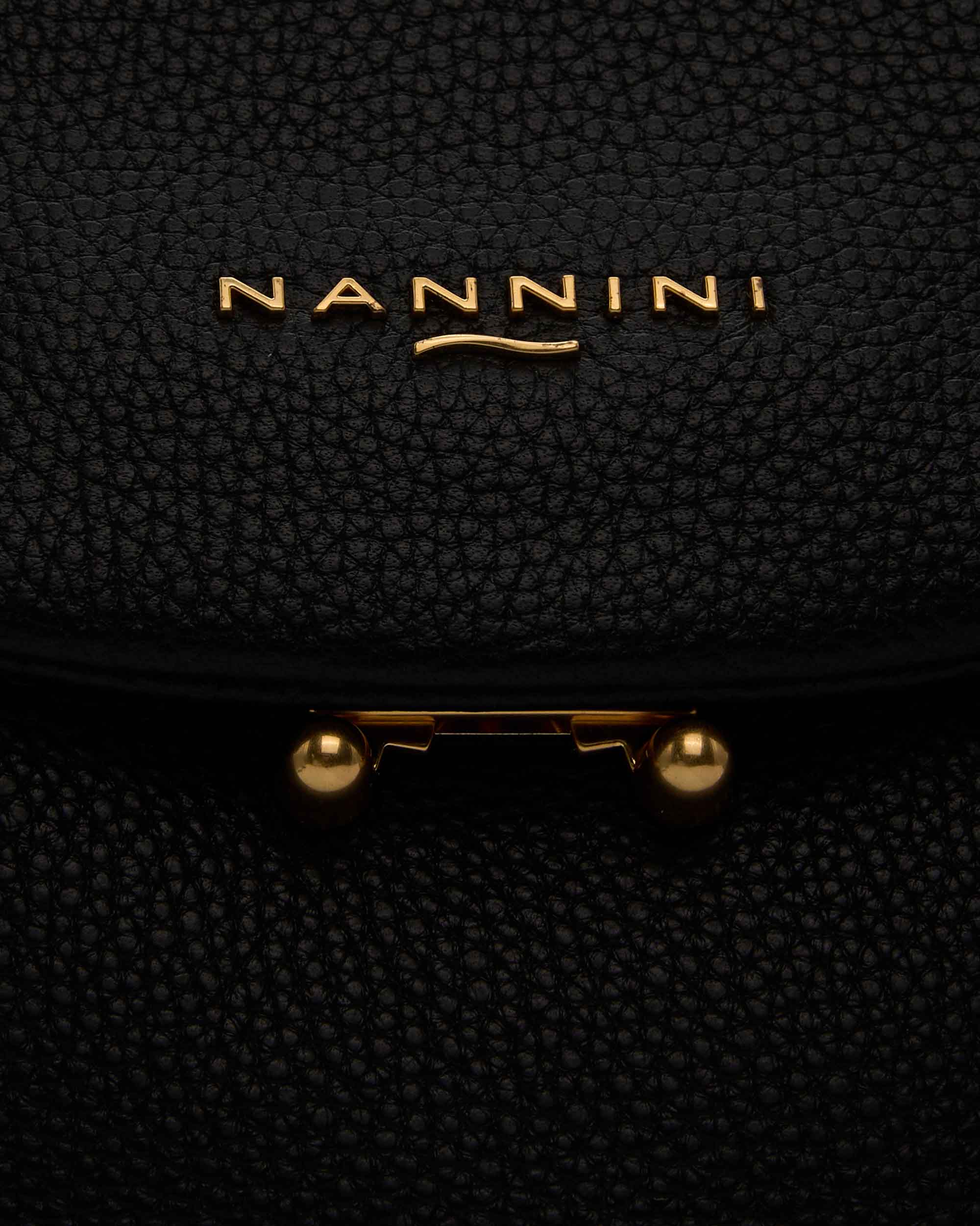 NANNINI borsa spalla donna pelle cocco marrone