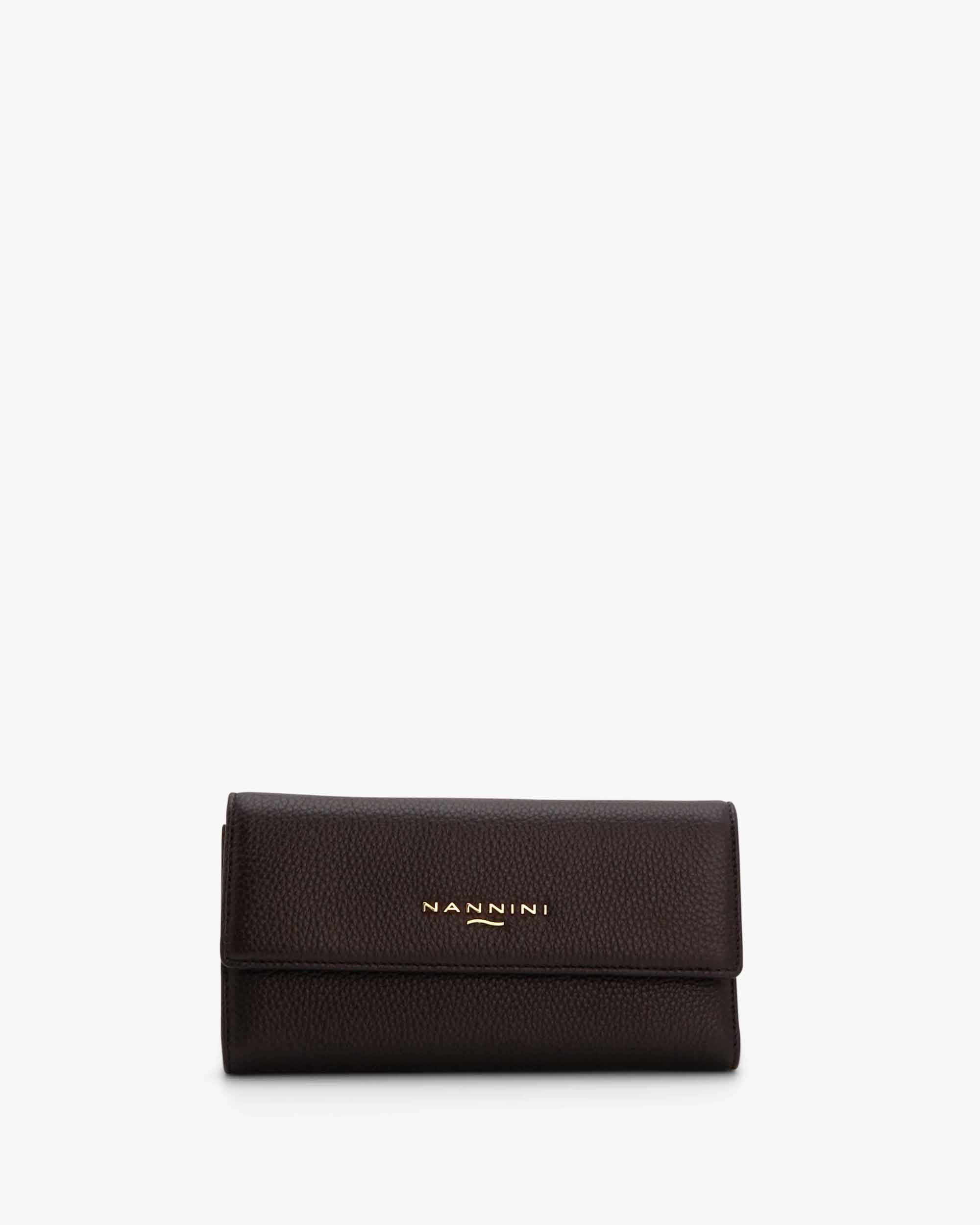 NANNINI bauletto donna pelle martellata tracolla mano marrone