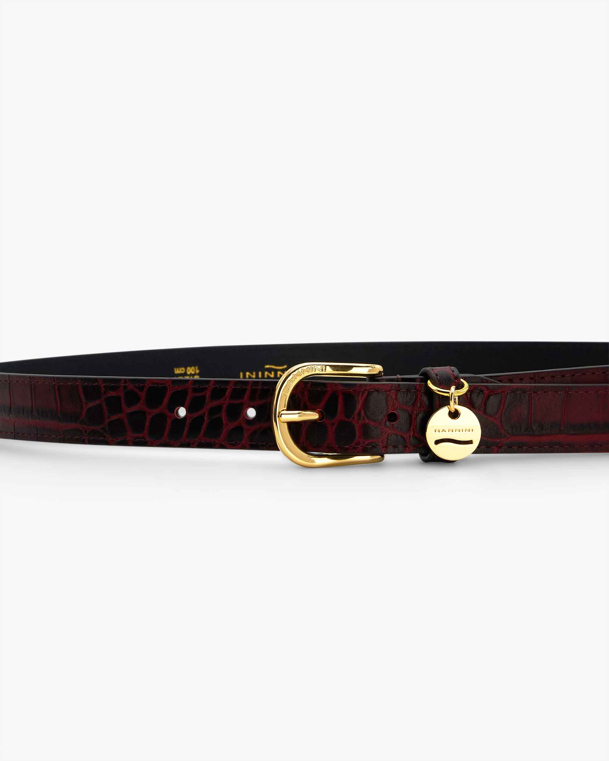NANNINI borsa spalla donna pelle martellata rossa manici