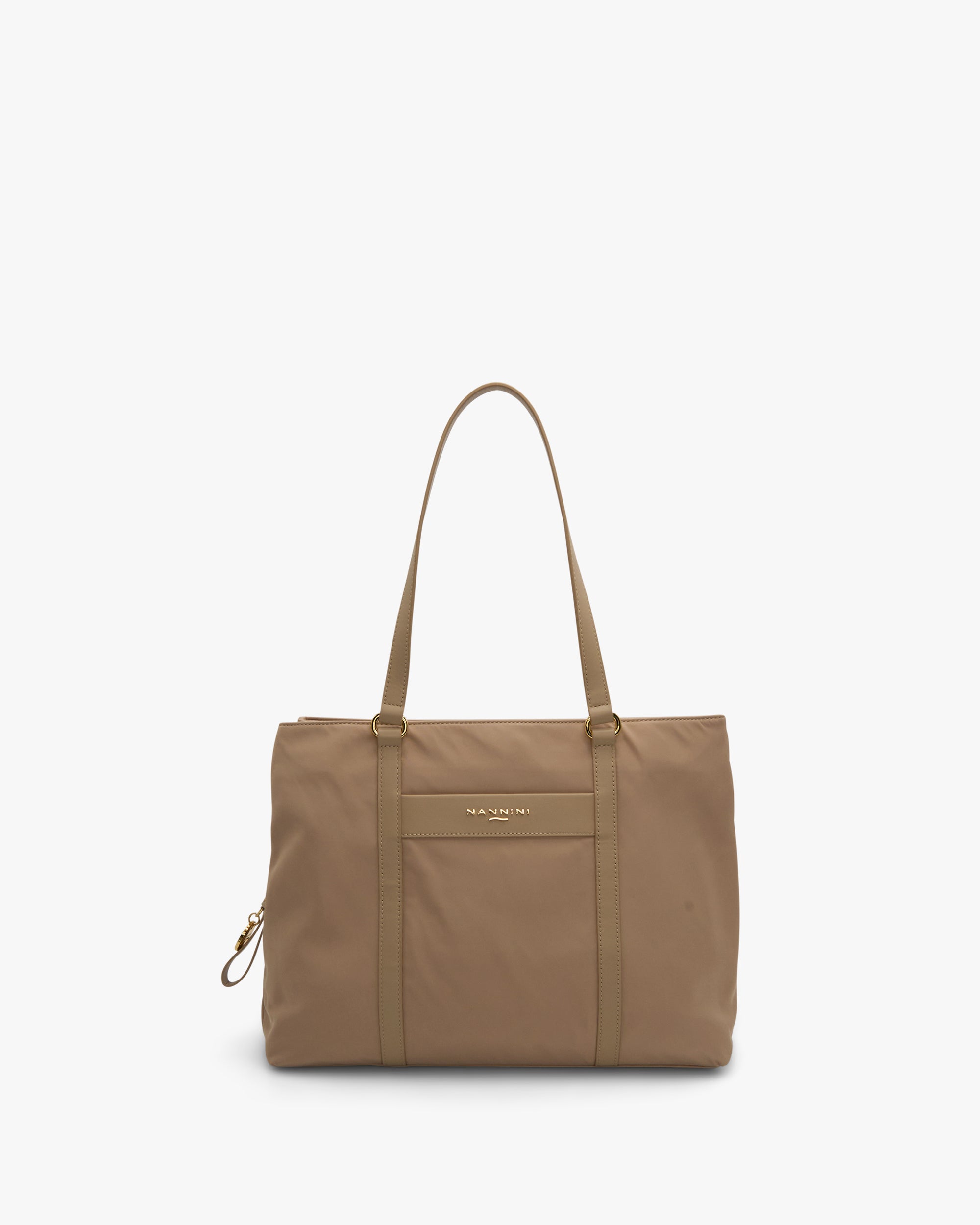 NANNINI borsa spalla donna pelle martellata marrone chiara manici